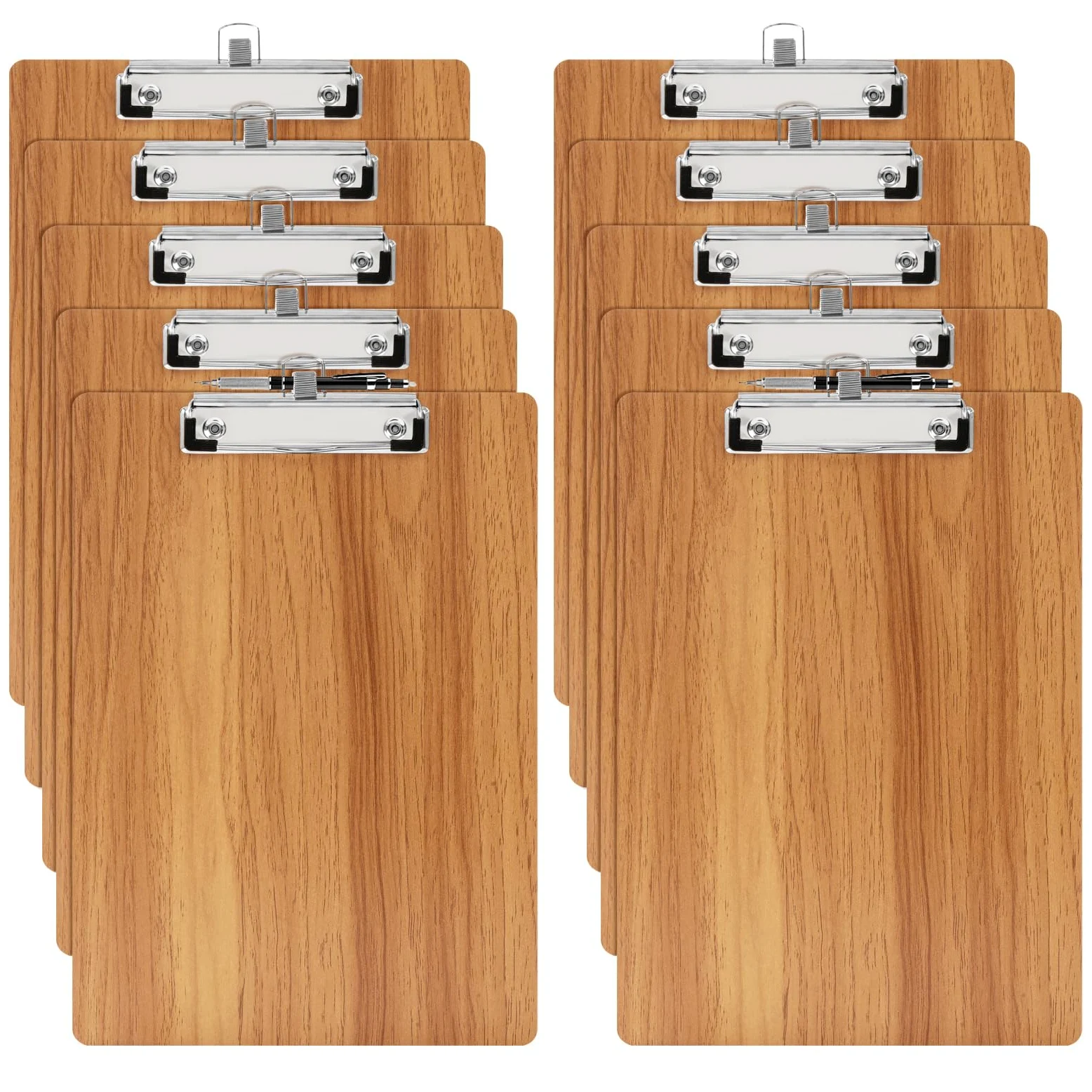 A4 Portablocco di Legno,10 Pezzi Portablocco con Pinza,Clipboard