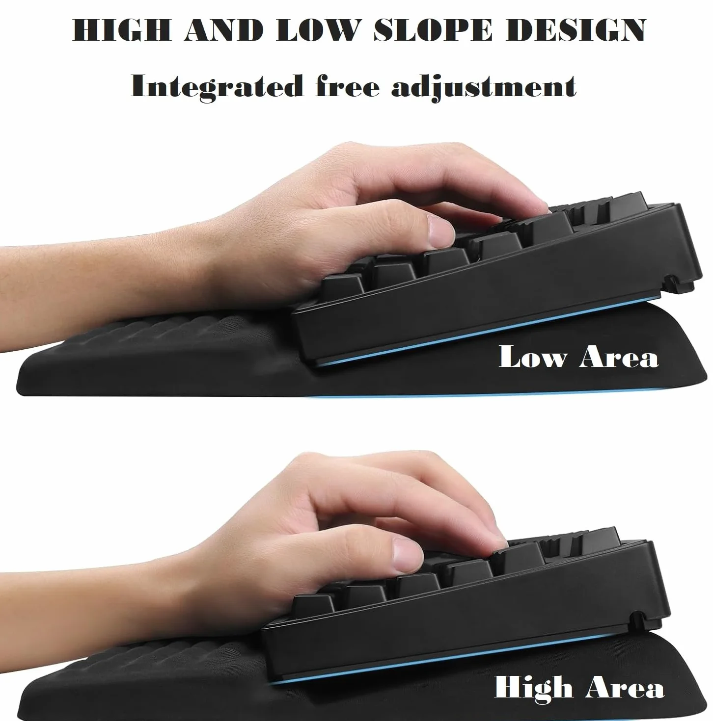 Supporto Tastiera Pc con Poggiapolsi,Poggiapolsi Tastiera Ergonomico per Tastiera,Ufficio,Casa,Adatta a Tutte le Dimensioni Della Tastiera