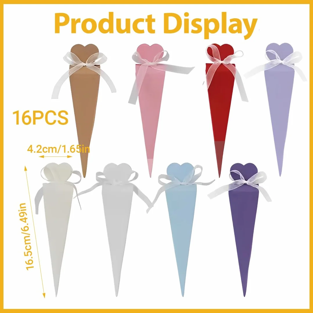 IKOPFLN 16 Pezzi Scuola Cono Ragazze Zucchero Cono Craft Kit Riempimento Busta Scuola