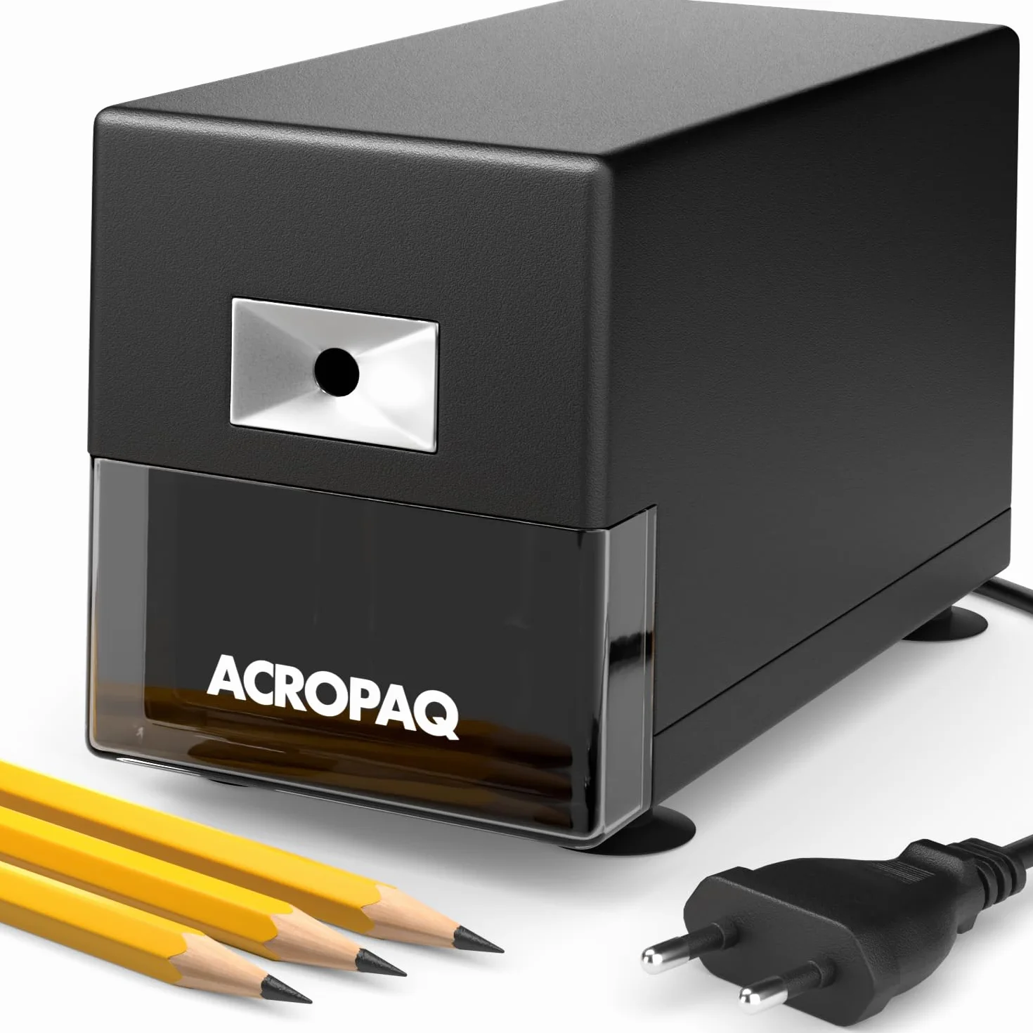 ACROPAQ Temperamatite - Professionale con serbatoio, Appuntalapis automatico con protezione surriscaldamento - Temperino elettrico