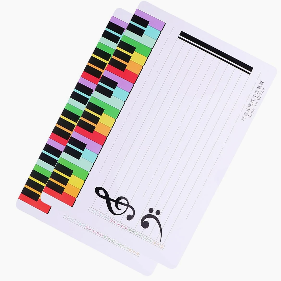 LALAFINA Lavagna Magnetica Cancellabile a 5 Linee Per Spartito 2 Pannelli Lavagna Per Insegnamento e Pratica Musicale Per Scrittura Note
