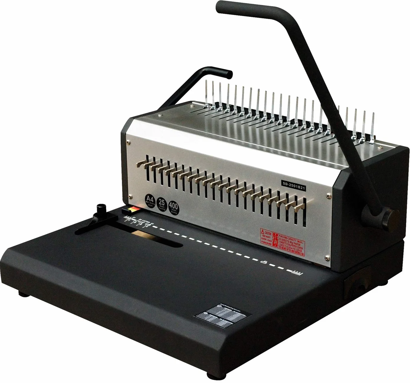 Pavo - Rilegatrice Professionale HD a Pettine, Sistema di Perforazione 21 Fori, Capacità fino a 400 Fogli, Perfora 25 Fogli, Rilegatrice da Ufficio Resistente - 8032341