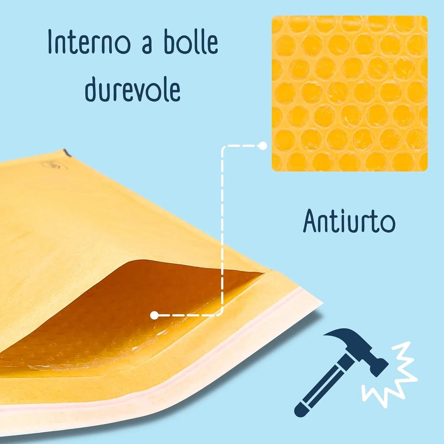 Confezione da 50 Buste Imbottite in Carta Kraft Marrone – Autoadesive, Leggere e Resistenti, Ideali per Documenti e Spedizioni pluriball/A/240x330mm