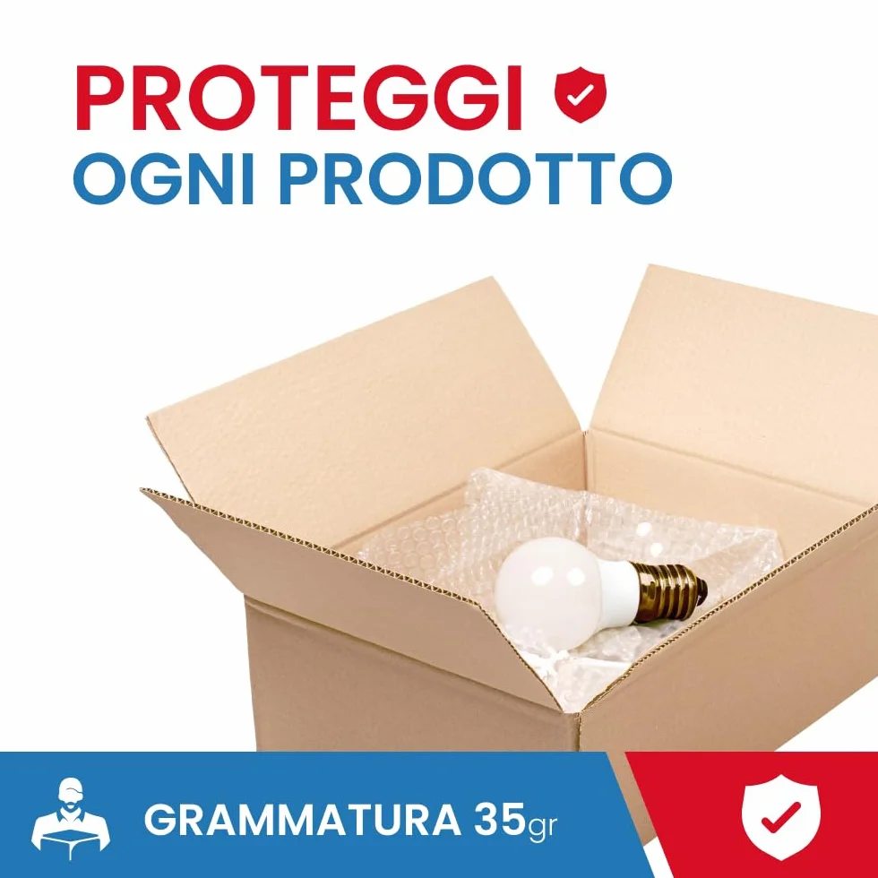 Pluriball Imballaggio 1x30Mt 35gr/mq Plastica con Bolle Protezione Oggetti