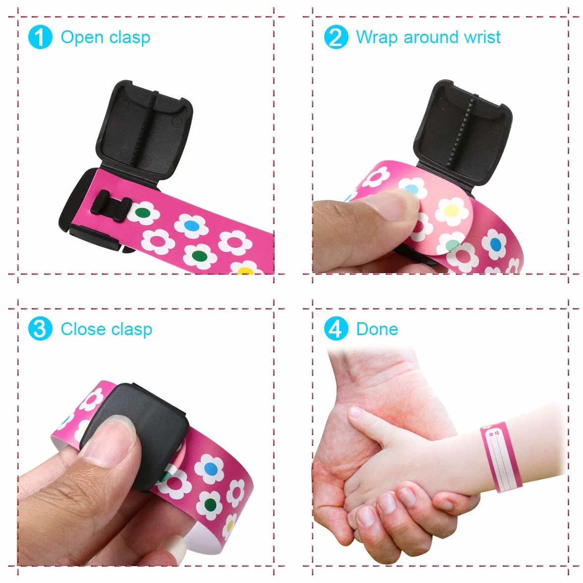 Vicloon Braccialetti Sicurezza Bambini 12 Pezzi Identificativi Penna Non Sbiadita Anti Perso Impermeabile Riutilizzabile