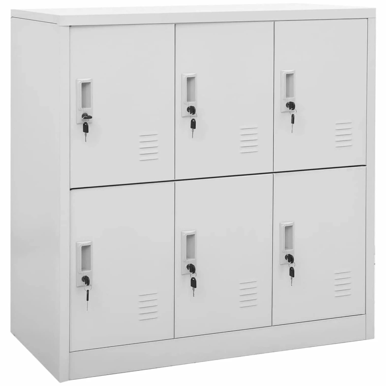 Capwee Armadietto Spogliatoio Armadietti con Chiave Armadio Metallico Armadio per Ufficio per Scuole e Uffici in Acciaio-Grigio Chiaro-con 6 armadietti