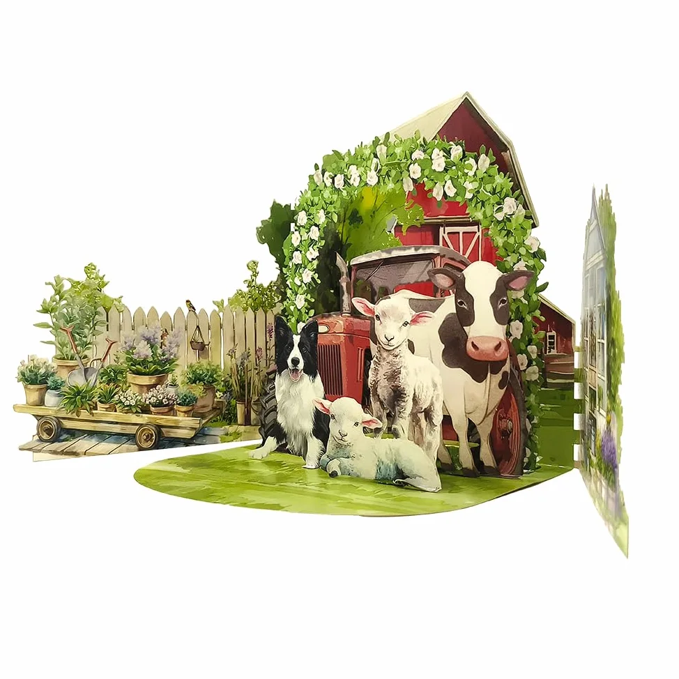 Biglietto di auguri con scritta "The Red House, Forever", pop-up 3D, regalo di compleanno per donne, mogli, mamme, figlie, sorelle, zie, nonne, biglietto di anniversario, con busta