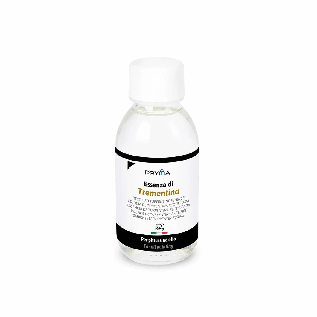 Pryma Essenza di Trementina Rettificata Incolore 125 Ml per Pittura Ad Olio e Pulizia Tavolozze