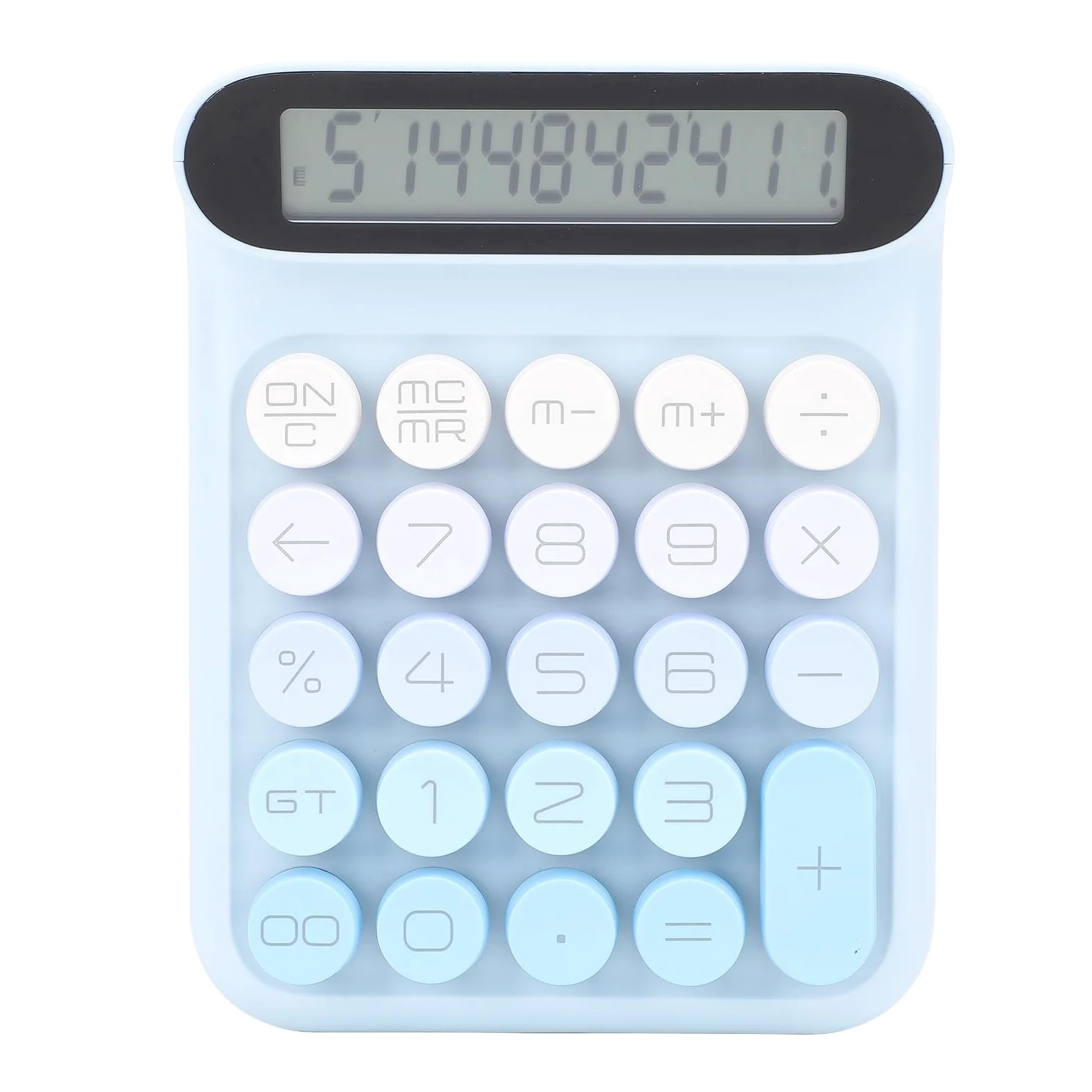 Calcolatrice con Interruttori Meccanici, Simpatica Calcolatrice con Ampio Display LCD a 10 Cifre, Simpatica Calcolatrice da Tavolo a 24 Tasti con Cuscinetti Antiscivolo per (BLUE)