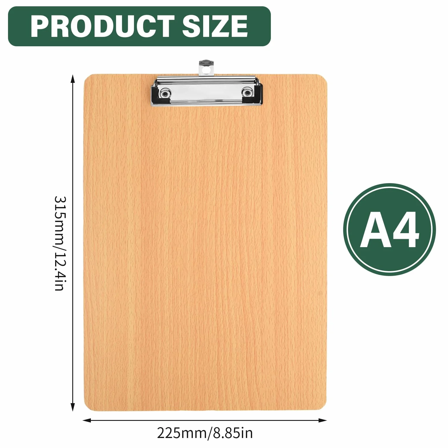 10 Pezzi Portablocco di Legno, Cartellina Rigida con Pinza, Clipboard Menu Board, Appunti Porta-Pad Lavagna da Scrittura, Cartella Portablocco per Scuola Ufficio Cucina Ristoranti (A4)