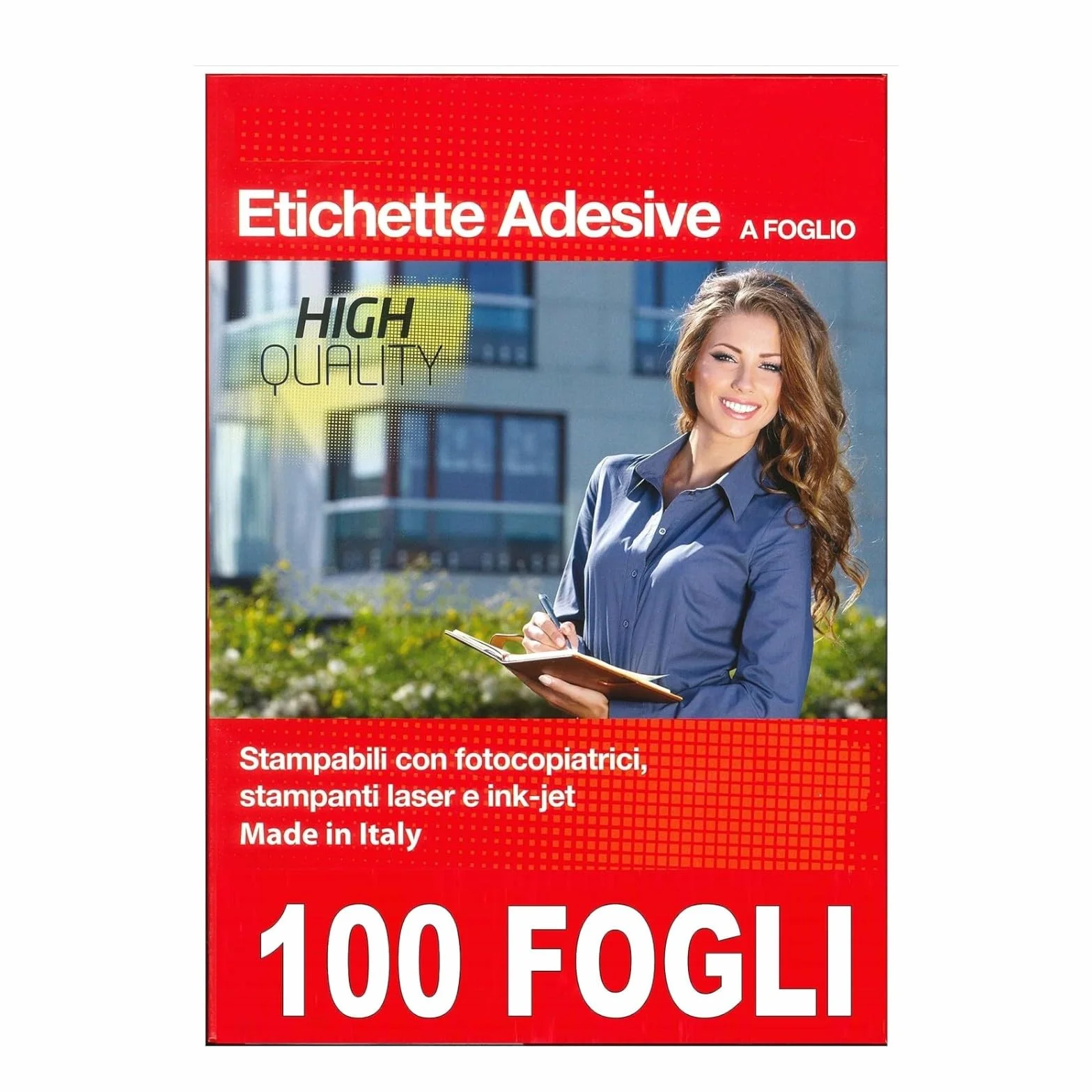 Carta Adesiva Bianca A4 per Stampanti Ink Jet e Laser 100 Fogli