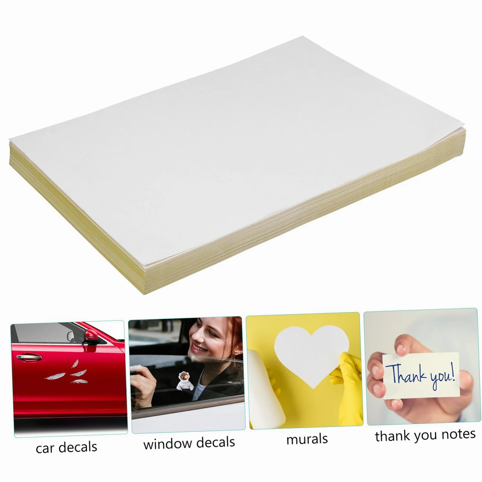 Gatuida 100 fogli Carta Etichette Adesive Opaca per Stampante Inkjet Autoadesivi Resistenti Carta Sticker per Personalizzare Adesivi Facili da Staccare e Stampare