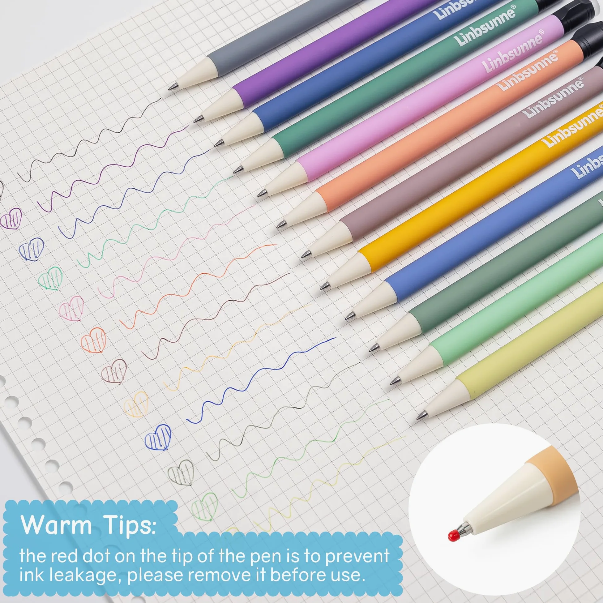 Linbsunne Penne gel cancellabili da 0,7 mm, punta media, scrittura liscia, 36 colori assortiti, penne a inchiostro per scrivere, disegnare, diari, planner (36 pezzi)