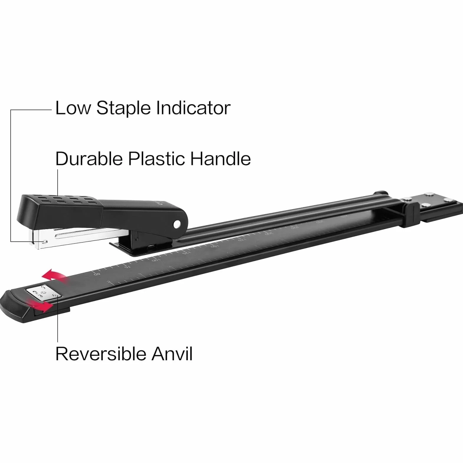 Cucitrice per Casa Ufficio Bookmaker di Libri Standard A Braccio Lungo Prenota Prenotazione Il È Allungato Accessori per Scrivania(Black)