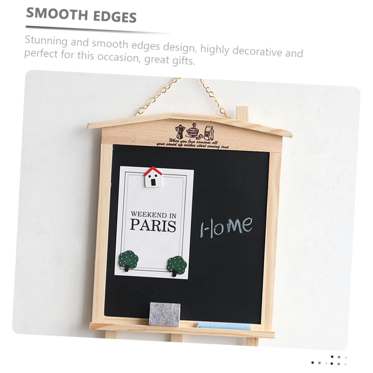 Angoily Lavagna Domestica a Forma di Casa in Legno Magnetico Nera, per Messaggi e Avvisi, Decorazione da Appendere per Casa