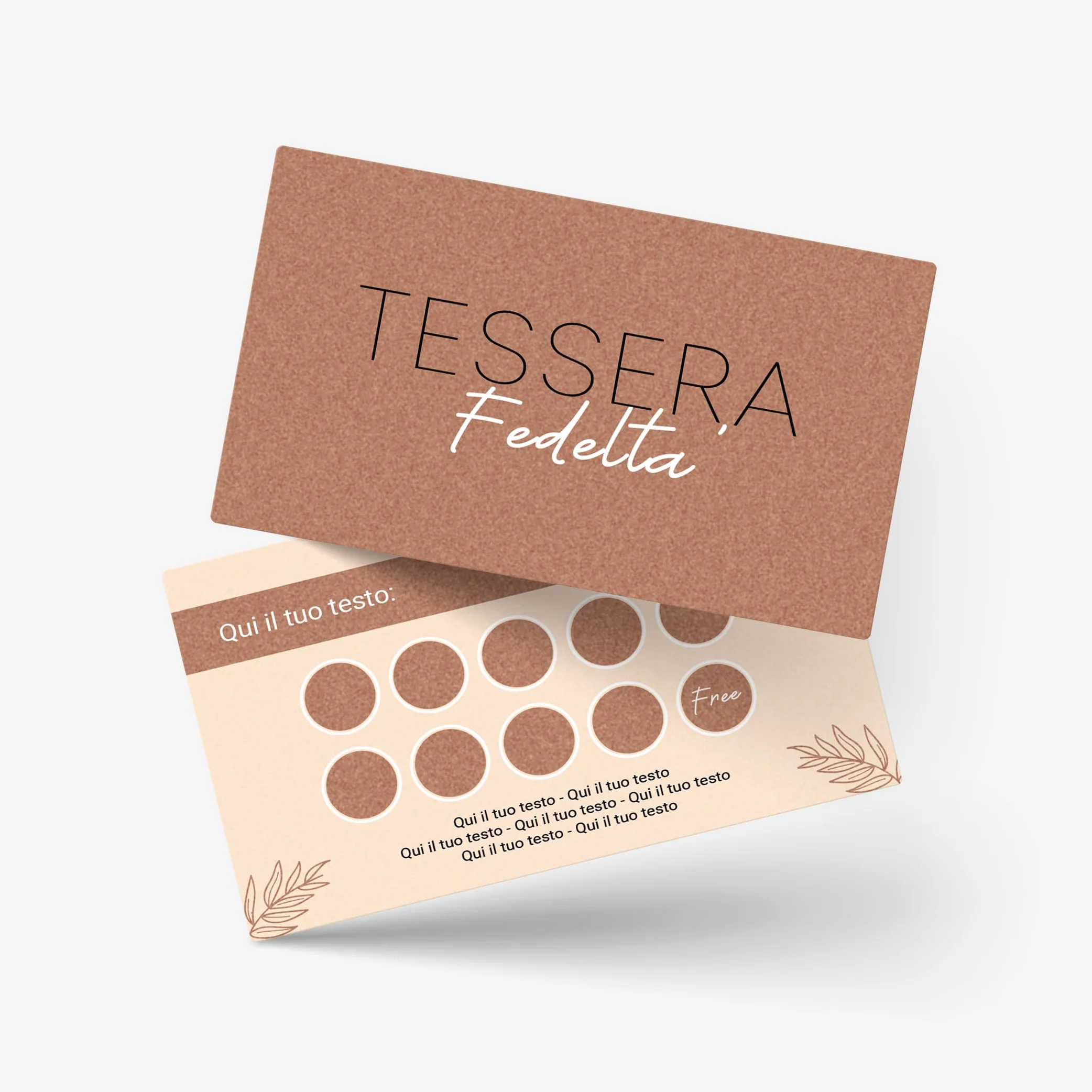 Tessere Fedeltà Personalizzate 8,5x5,5 cm Cartoncino Premium Stampa Fronte Retro 100 Pezzi