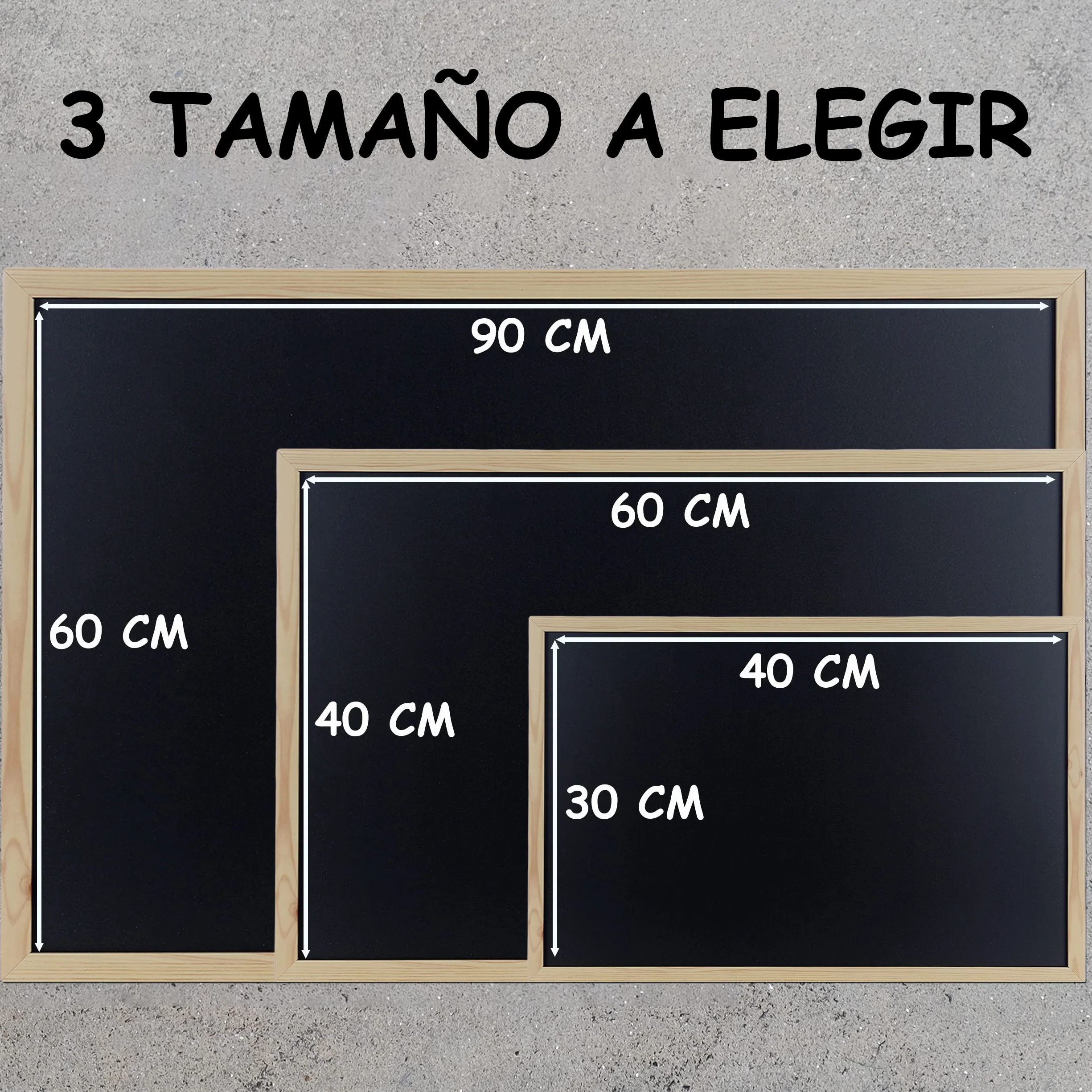 Lavagna Cancellabile Nere 40x60cm con Cornice in Legno Naturale, Lavagana Nere Cancellabile a Secco per Uso con Tiza