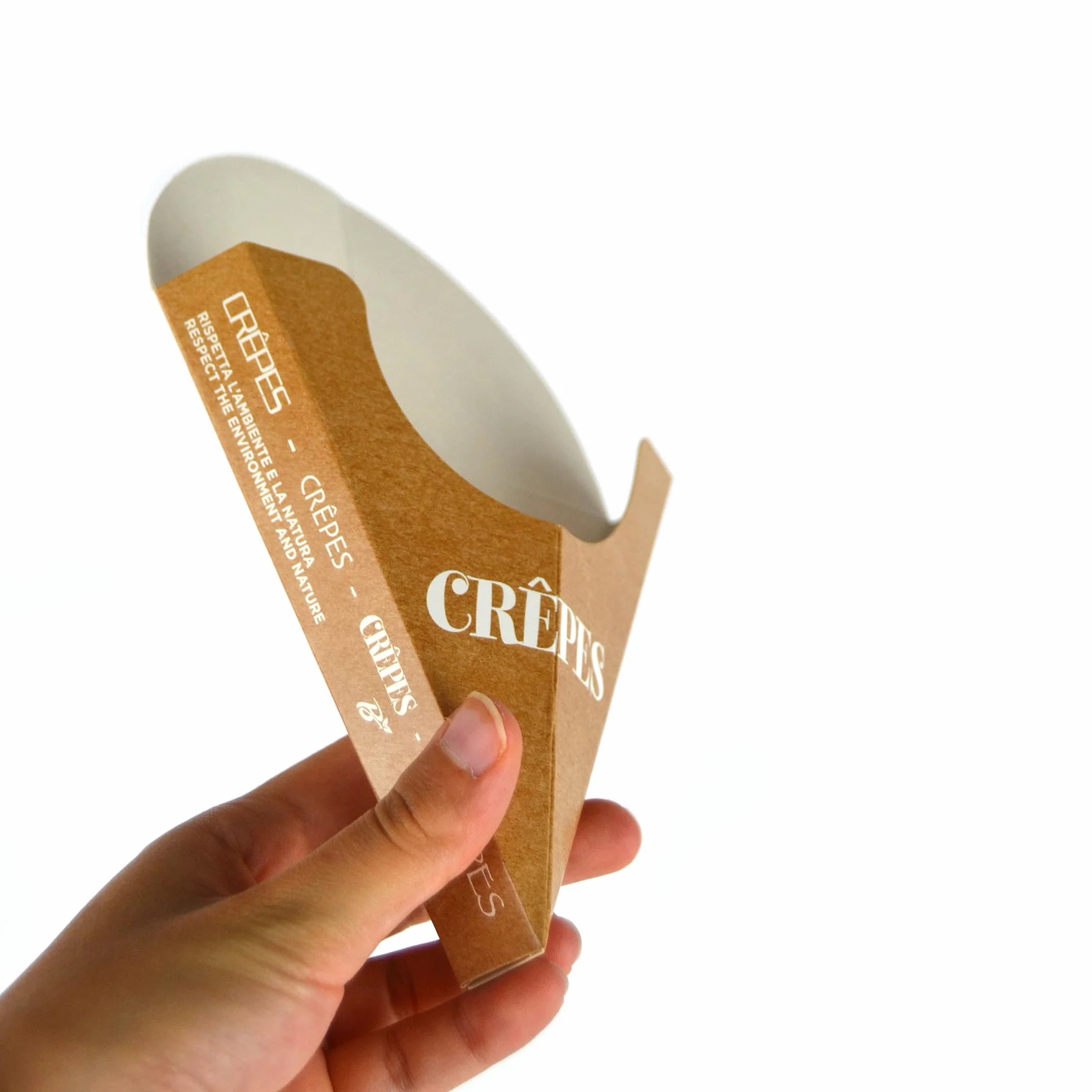 PZ 100 CONTENITORE PORTA CREPES PIEGHEVOLE IN CARTA ALIMENTARE ASTUCCIO PER CREPES TAKE AWAY