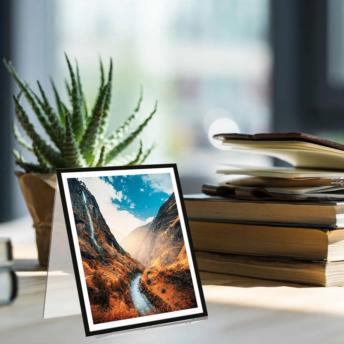 Acrilico Trasparente Supporto per Libri, Leggio da Tavolo, Porta Brochure e Foto, 2 Pezzi