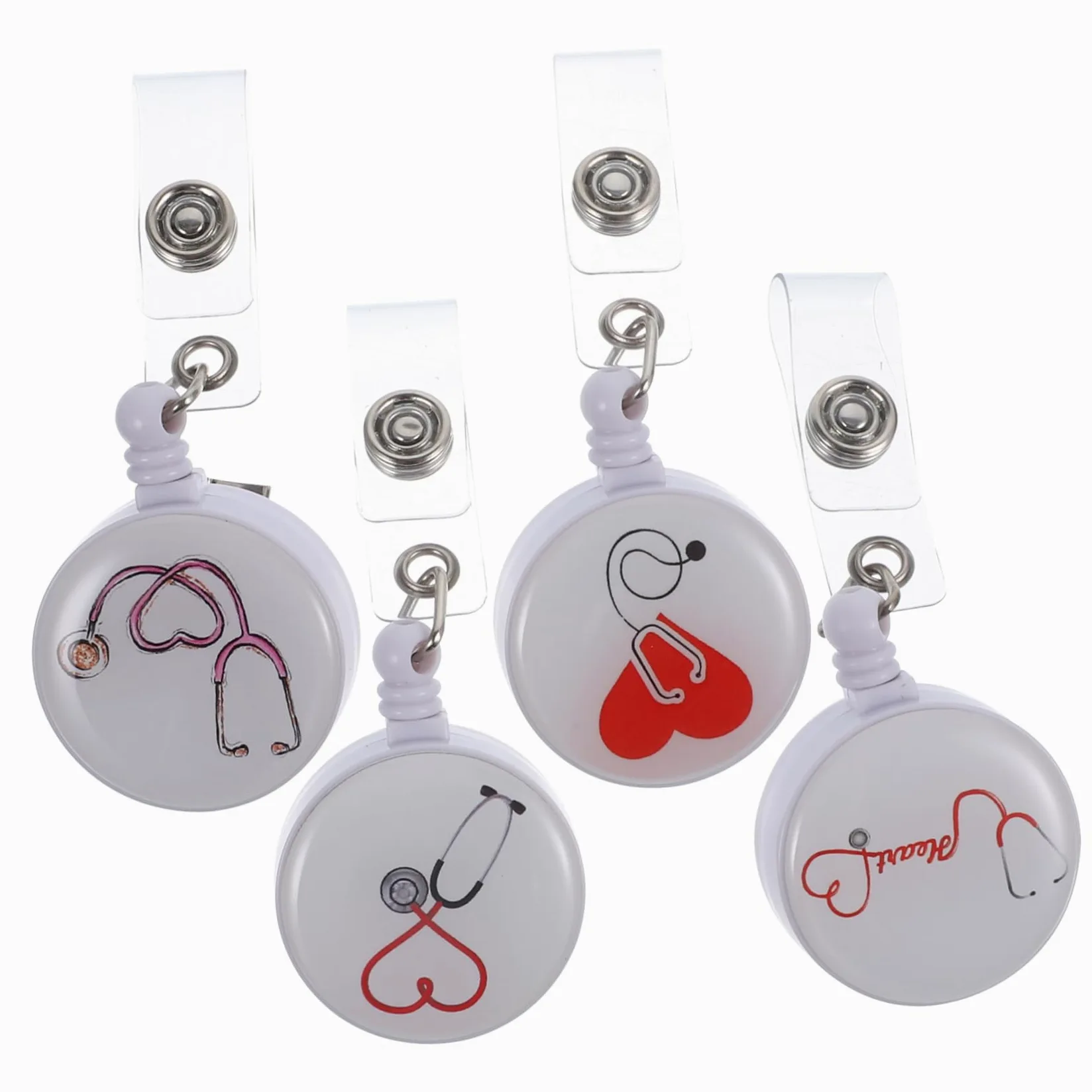 5 Set Porta Badge Retrattile Con Fibbia Telescopica Facile Da Tirare Porta Badge Di Retrattile Con Clip Per Badge Identificativo Con Etichetta Con 4 pezzi*5