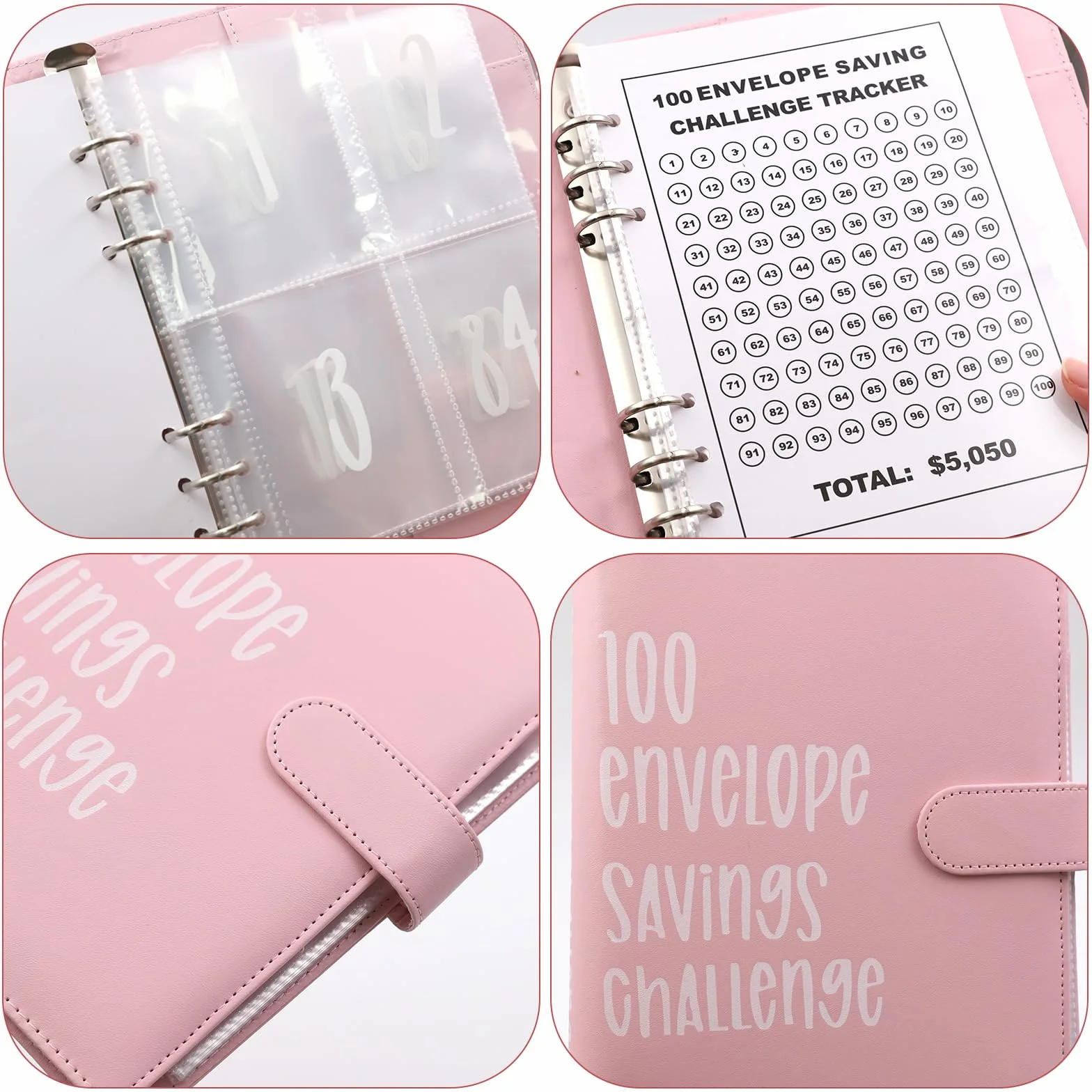 Bilancio Planner Tedesco A5 con Buste, Sfida Risparmio 5050 €, Envelope Saving Challenge