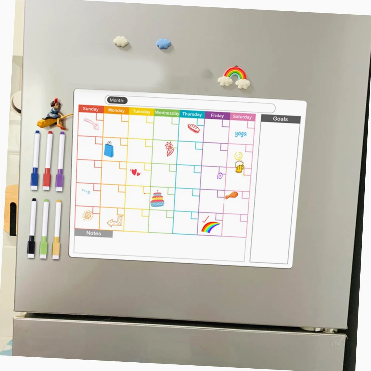 SHINEOFI 5 Set planner settimanale planning settimanale Piano settimanale asse organizzatore di armadietti mini pianificare il calendario di scrittura lista pianificazione lavagna cotone