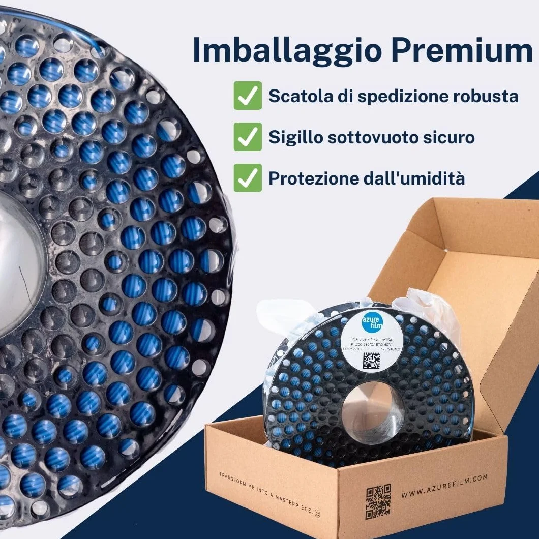 AzureFilm Filamento PLA Originale 1.75 mm 1kg per Stampante 3D Verde Smeraldo