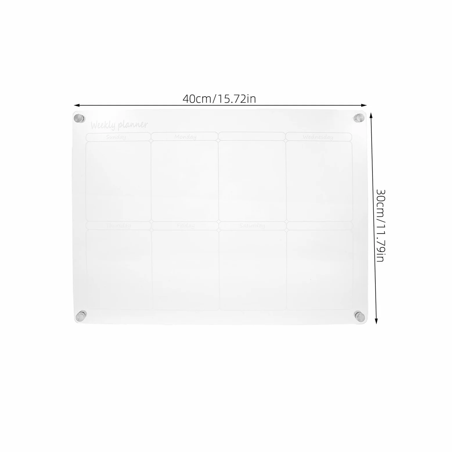 Calendario Magnetico Mensile e Settimanale Trasparente per Frigorifero Lavagna Meal Planner Cancellabile Secco con Magneti Resistenti Set Completo per Organizzare Programmi e Pasti