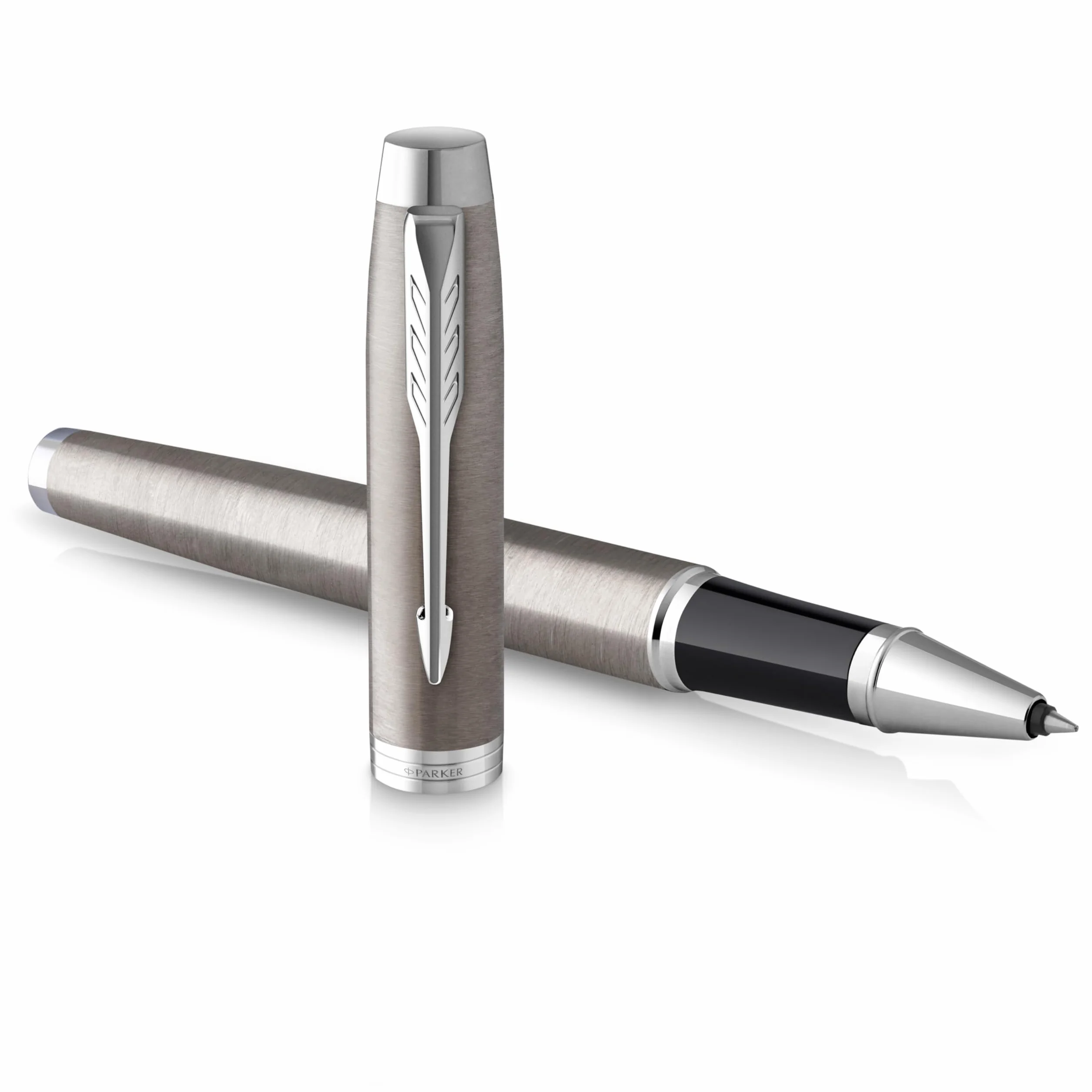 Parker IM Roller Penna Acciaio Inossidabile Puntale Cromato Punta Fine Inchiostro Nero Confezione Regalo