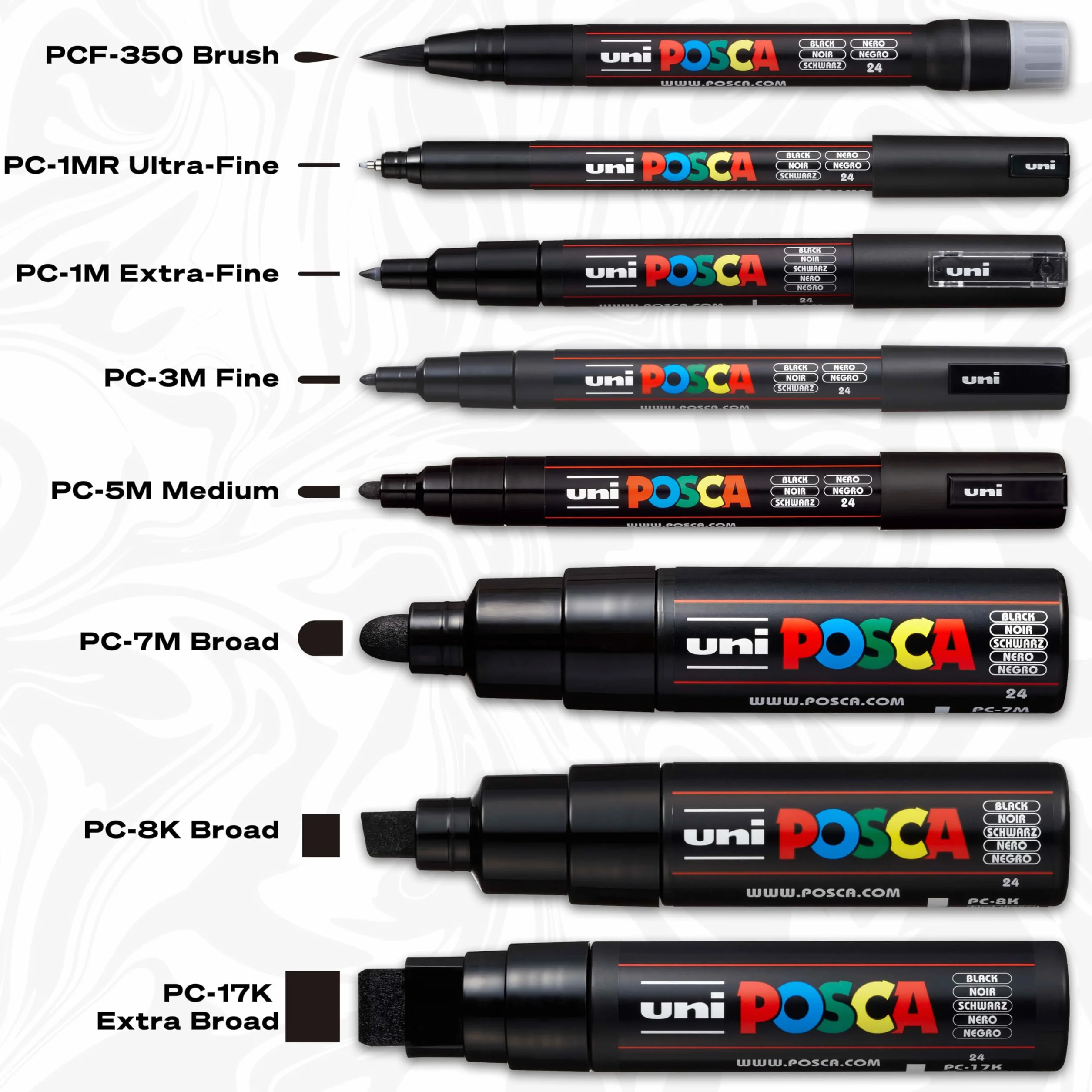 Uni-Ball Uniposca PC-5M Negro Rotulador (2 szt.)