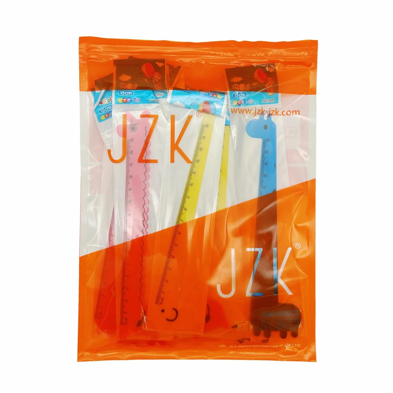 Zestaw 20 righelli a forma di giraffa 15 cm plastica per bambini