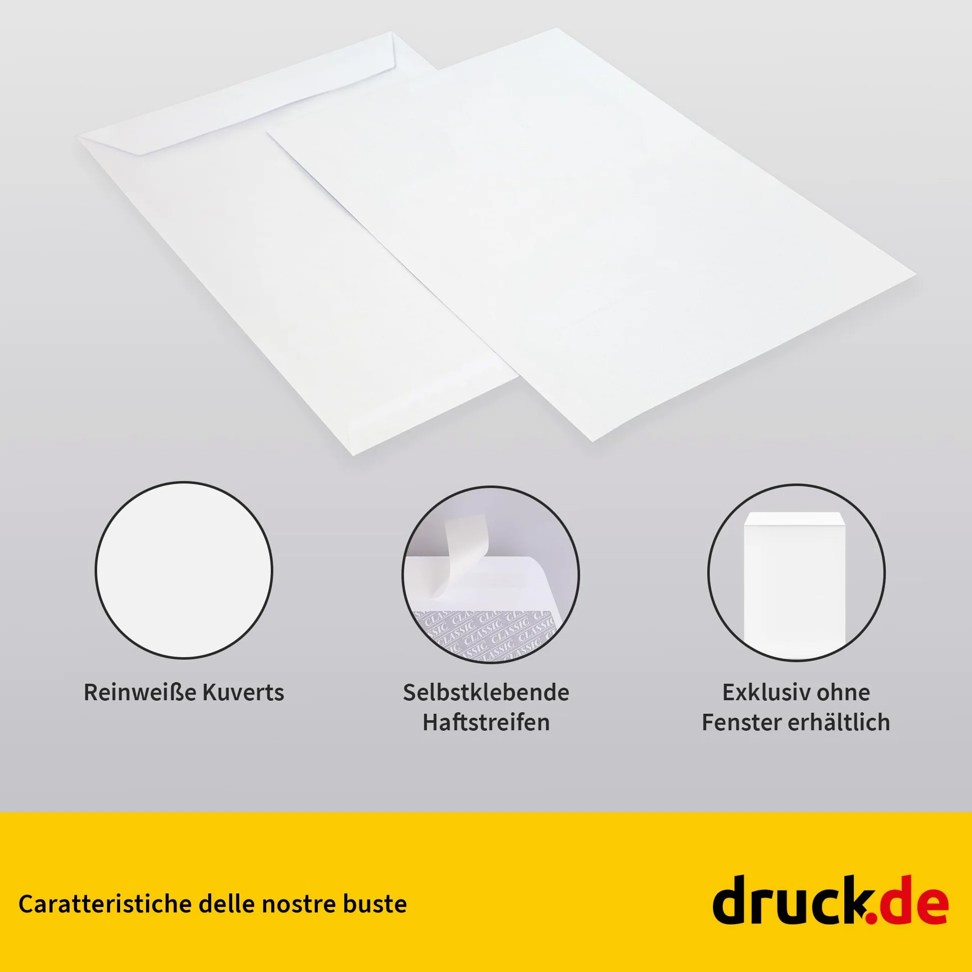 1000 buste B4 senza finestra, colore bianco, chiusura autoadesiva (chiusura adesiva), buste di carta per lettere, matrimoni, biglietti di auguri, inviti, fatture