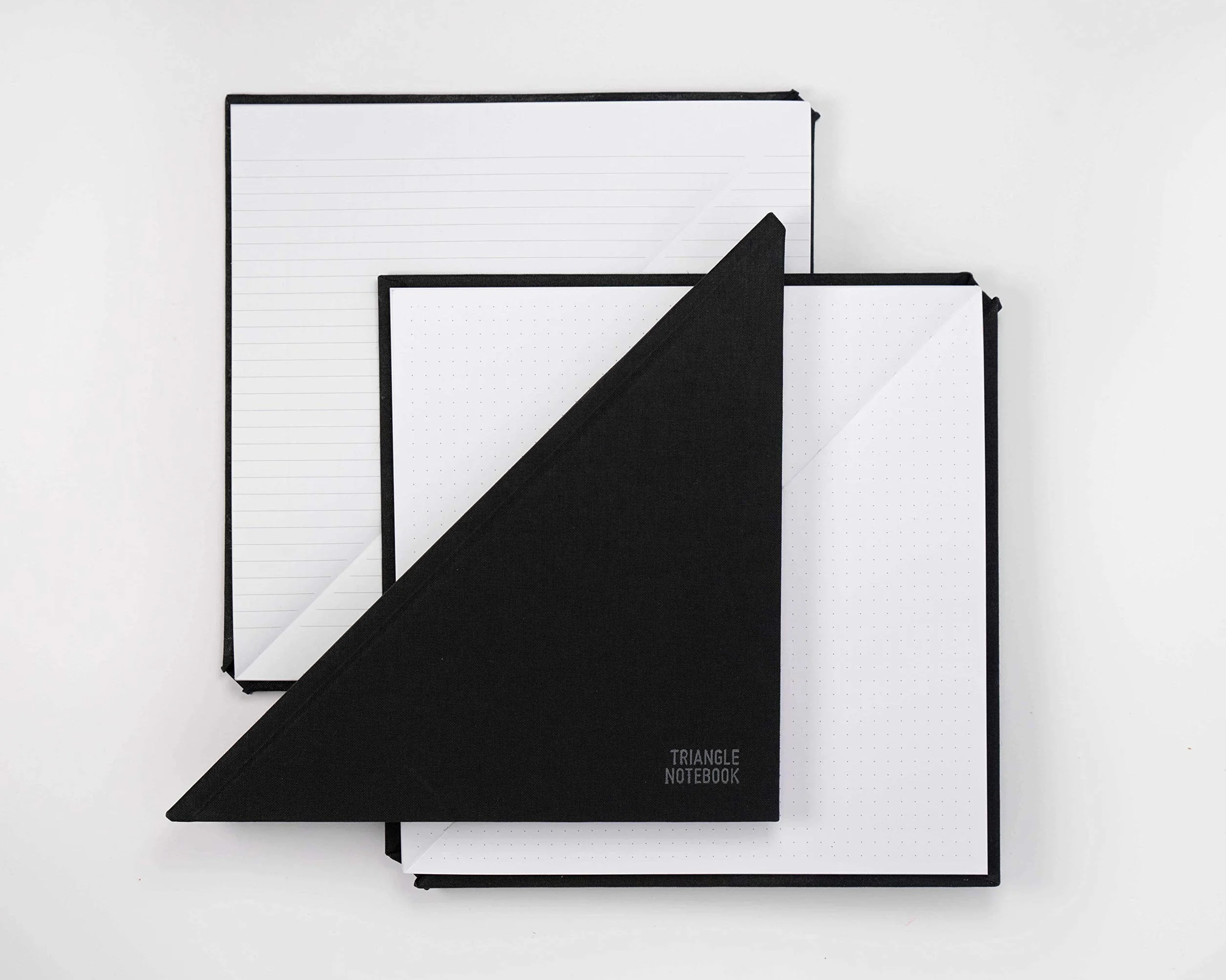 Taccuino triangolare, design unico, con copertina rigida in tessuto, quaderno triangolare, colore nero