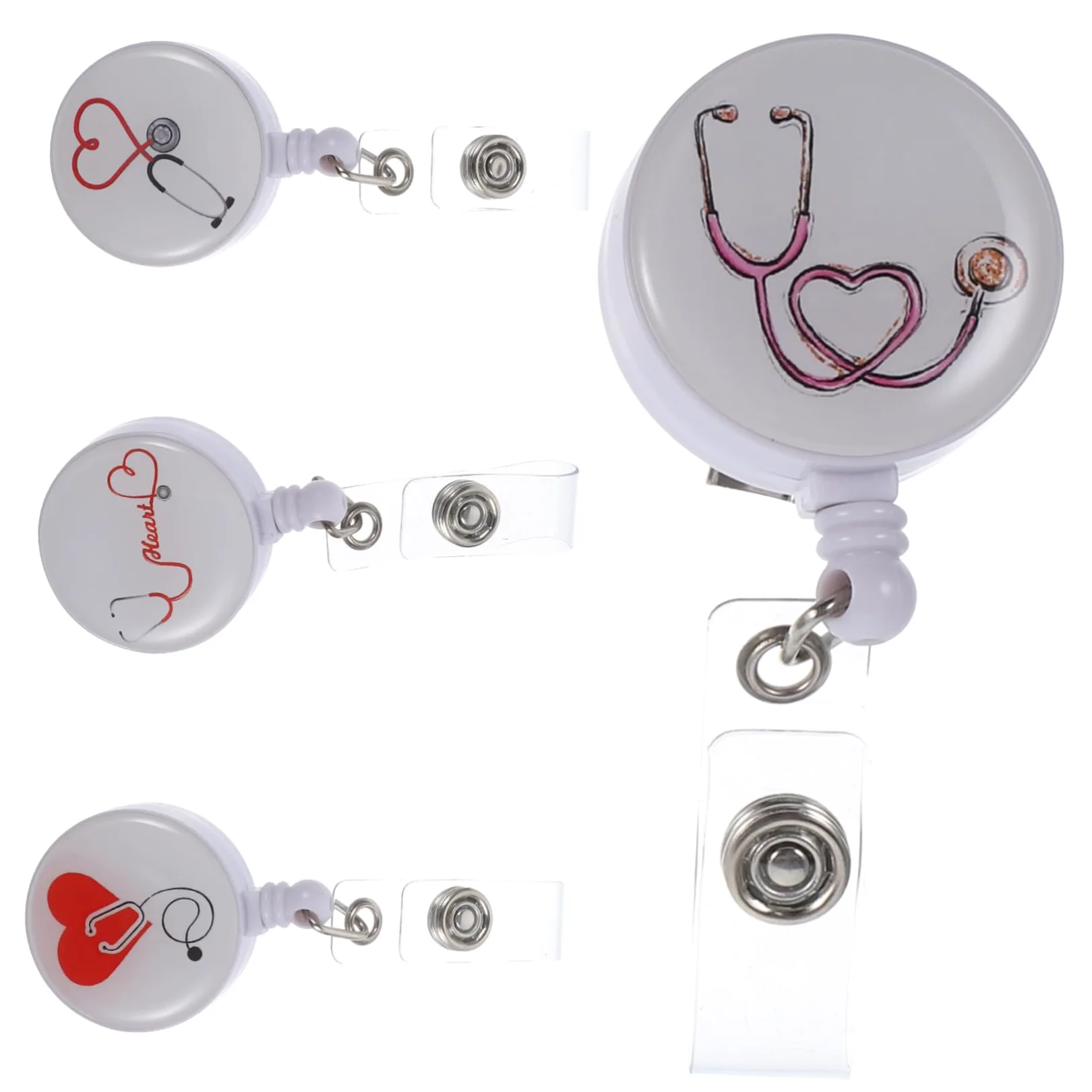 4 Set Fibbia Telescopica Facile Da Tirare Porta Badge A Scomparsa Catena Clip Sacchetti Portabadge Clip Porta Badge Da Infermiere Portacarte Di Infermiera Con Clip 4 Pezzi * 4