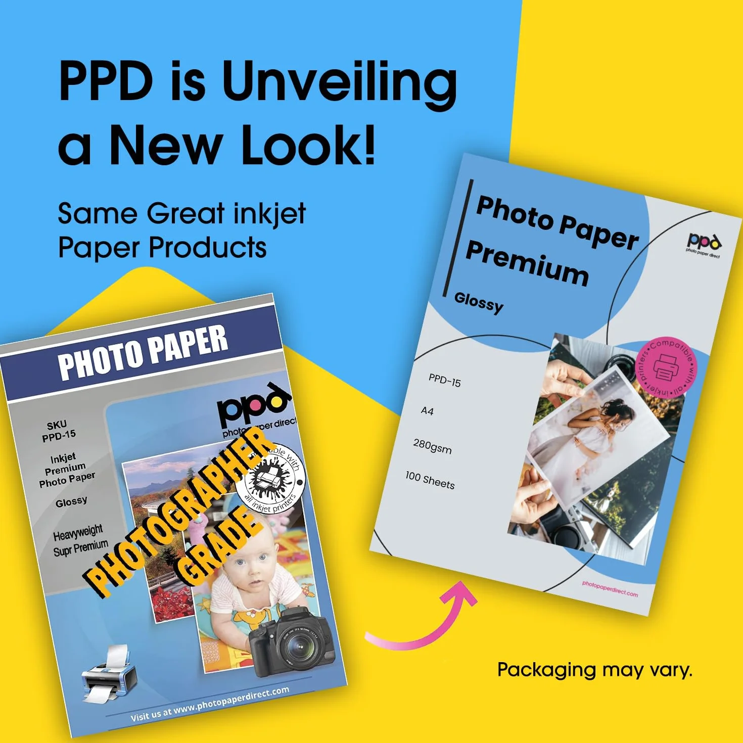 PPD A4 100 Fogli 280g Carta Fotografica Lucida Professionale Per Stampanti Inkjet - PPD-15-100