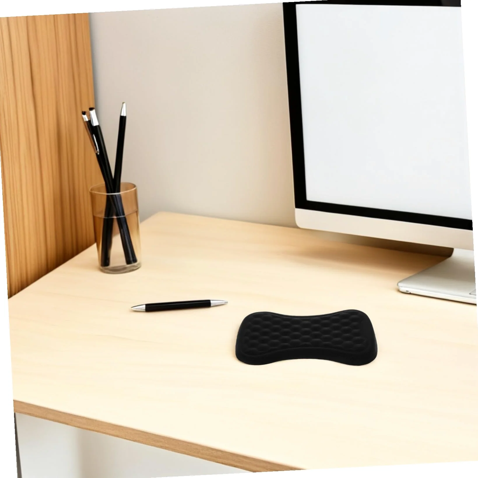 2 Pezzi Tappetino Da Polso Per Mouse Da Gioco Da Tastiera Poggiapolsi Ergonomico Black