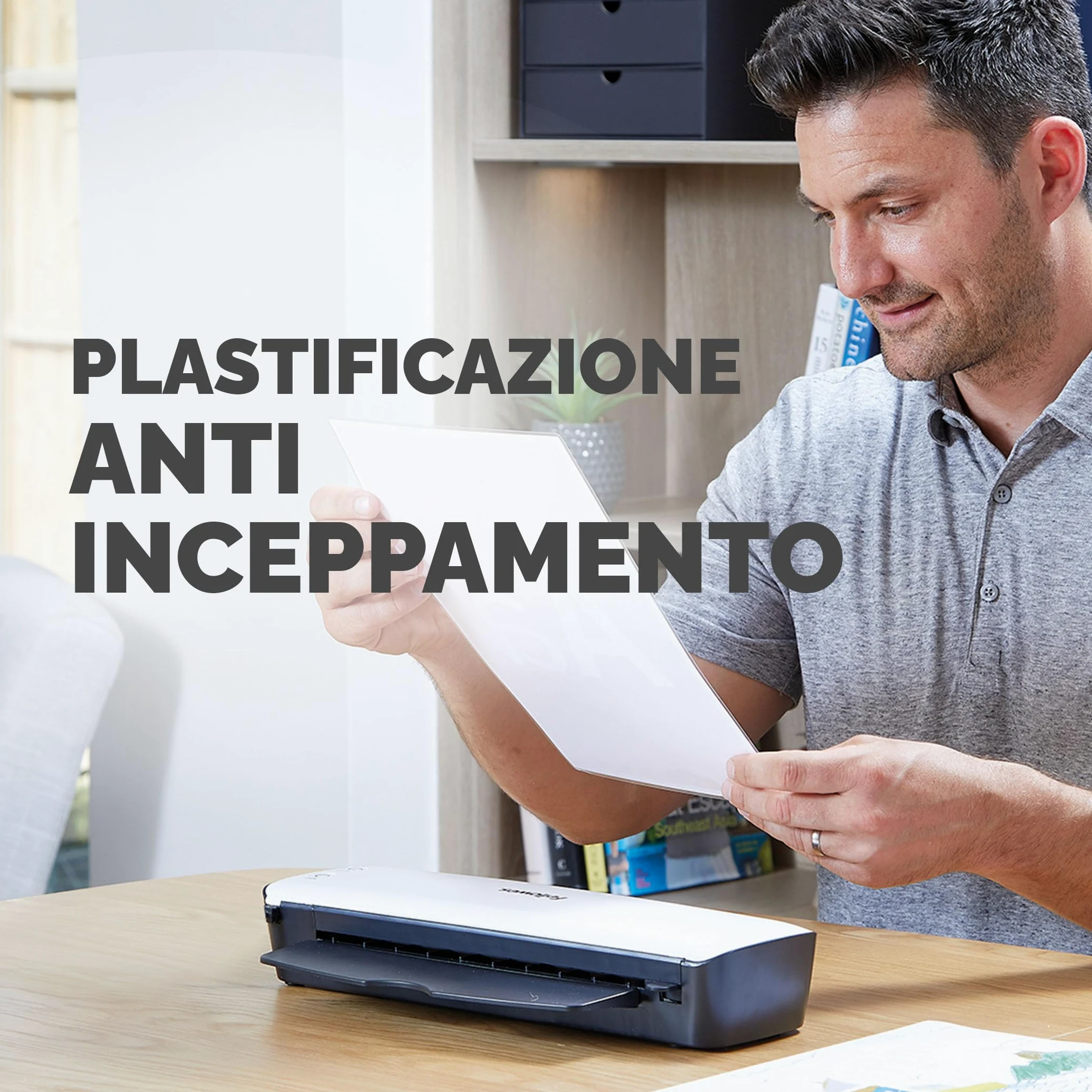 Fellowes plastificatrice Sola, formato A4, fino a 125 micron, uso domestico, con leva di sblocco e modalità riposo, [ESCLUSIVA AMAZON] + Pouches A4 per plastificazione, Finitura lucida, 120 fogli