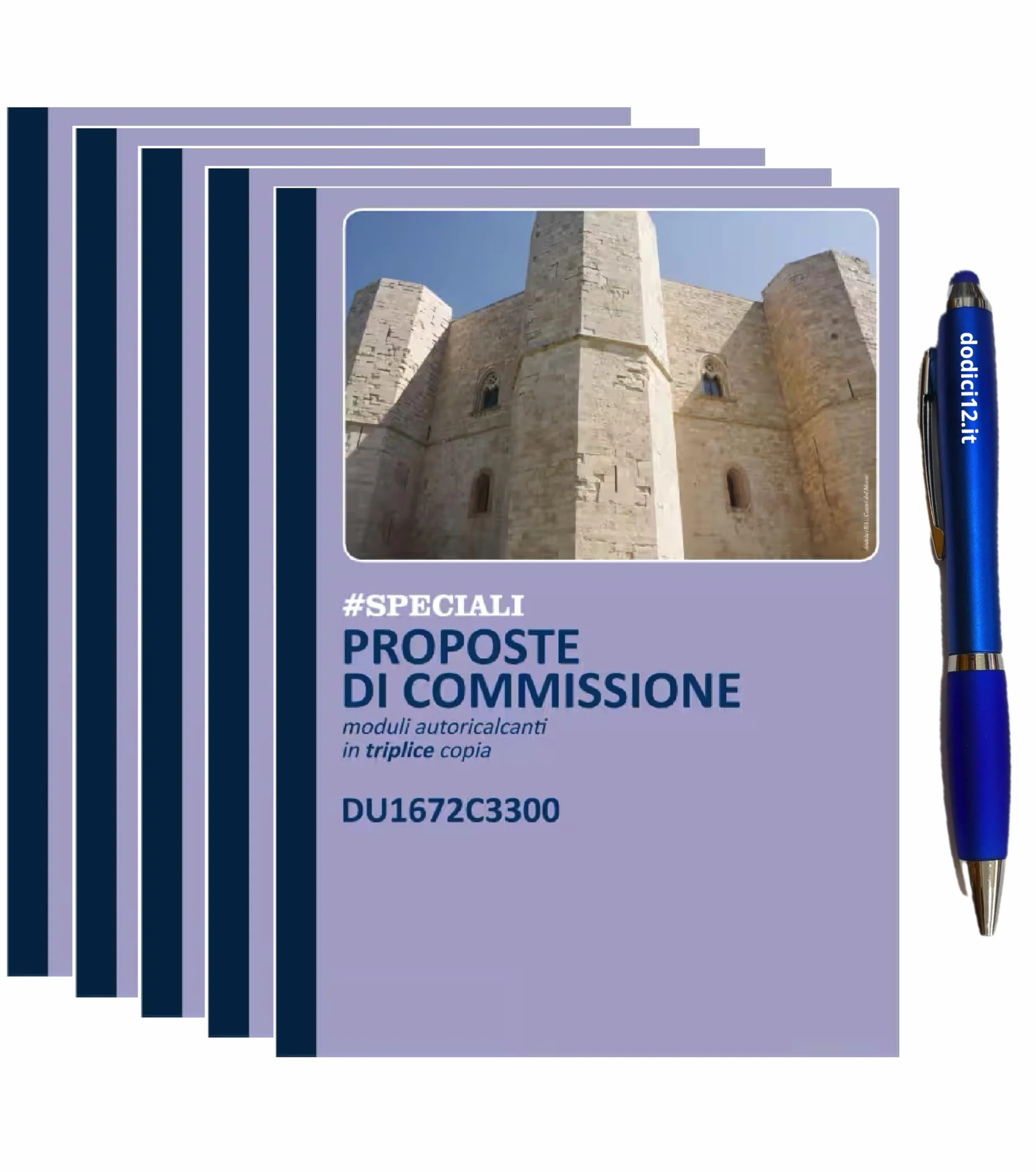 Blocco Proposte Commissione A4 29,7x21,5cm - 33x3 Fogli Autoricalcanti (Triplice Copia) - Blocchetto Copia Commissioni Ordini Agenti Rappresentanti - CON PENNA TOUCH OMAGGIO Dodici12® (5)