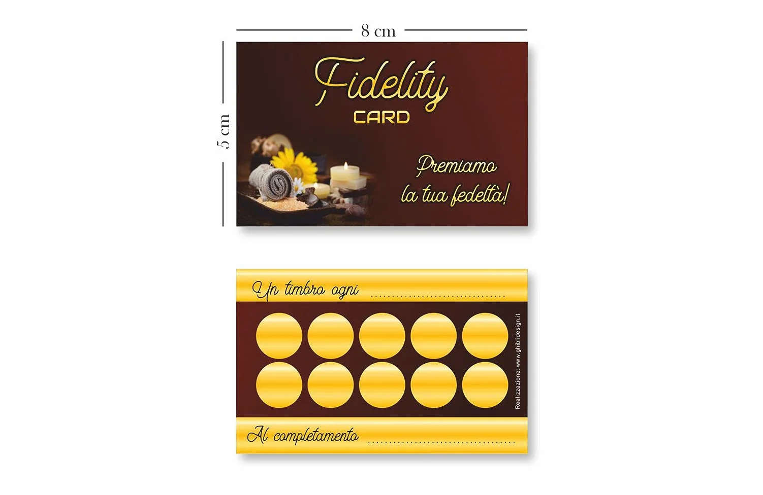 GHIBLI 50 Tessere Fedeltà 500 Bollini a Colori Fidelity Card Estetista Spa Benessere