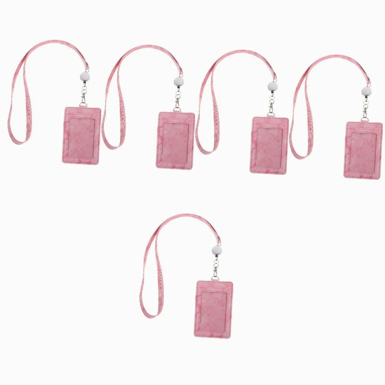 STOBOK 5sets Porta Badge Con Laccetto Copertura Id Retrattile Trasparente Per Lavoro Scuola e Eventi Di Ottimo Per Carte Di Identità Pass e Badge Professionali