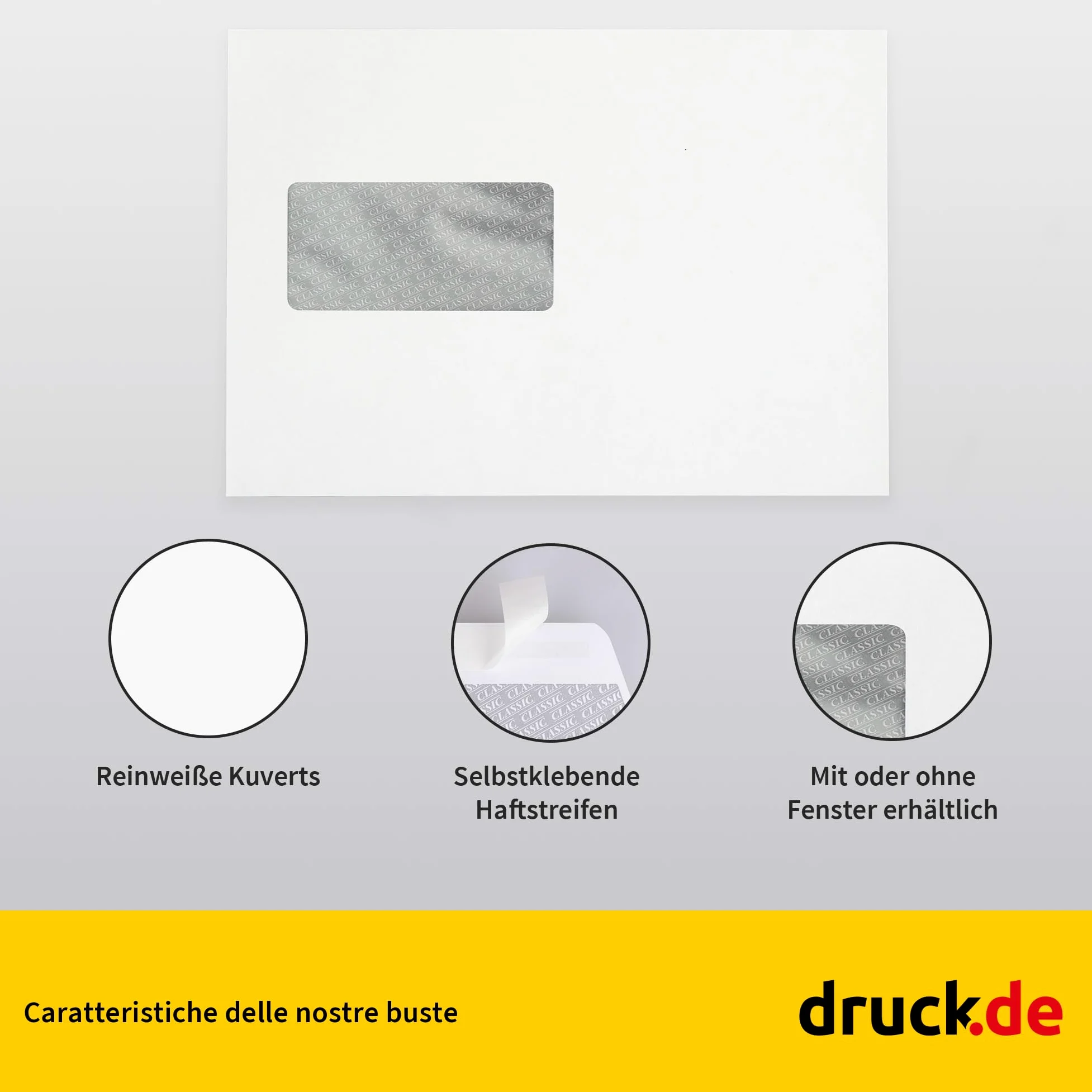 1000 buste per lettere, formato C5 con finestra, colore bianco, chiusura autoadesiva (chiusura adesiva), buste di carta per lettere, matrimoni, biglietti di auguri, inviti, fatture