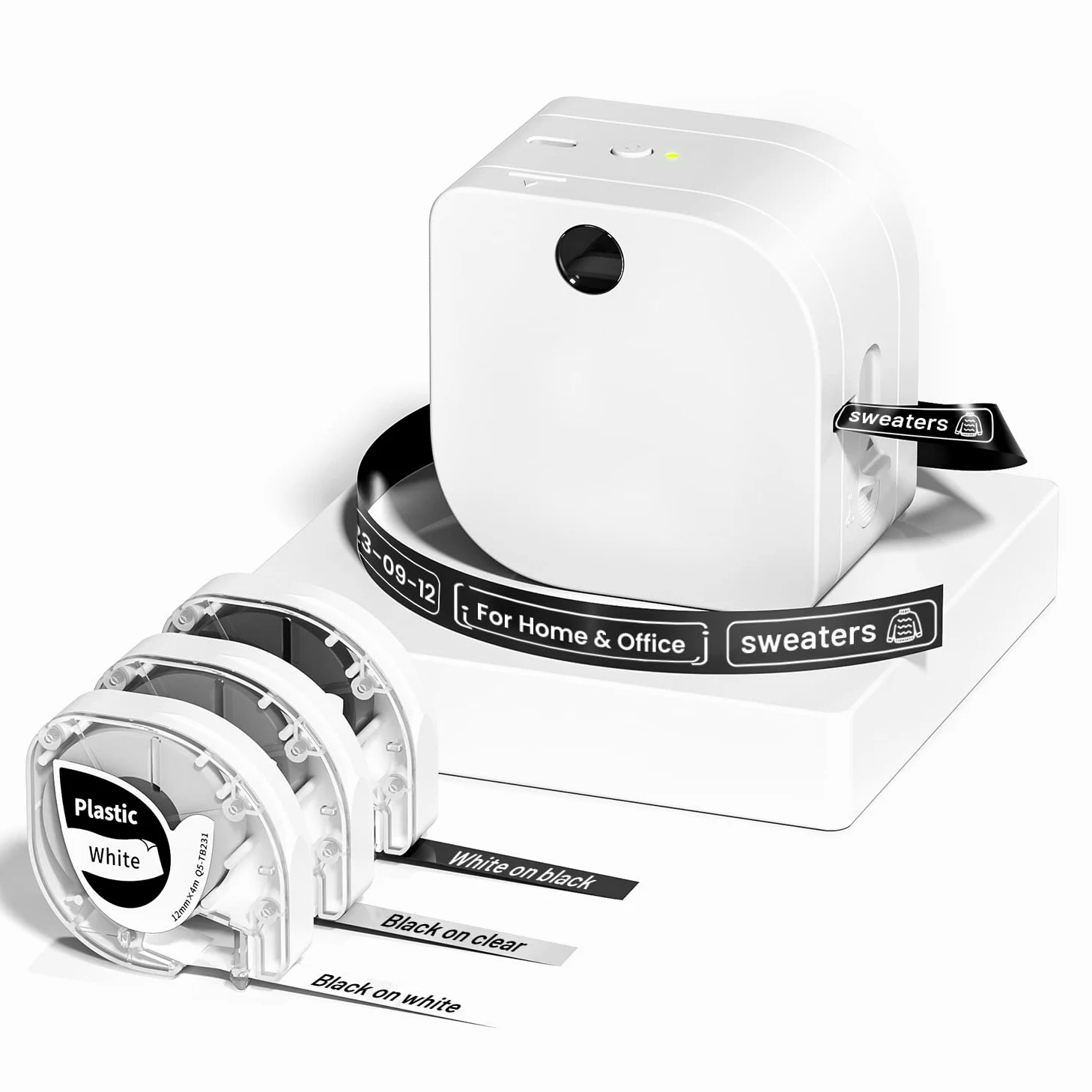 Phomemo Stampante per etichette P12-Pro Bluetooth con 3 nastri per etichette, stampante termica per etichette ricaricabile tramite USB, per casa e ufficio, stampante per etichette per Android e iOS