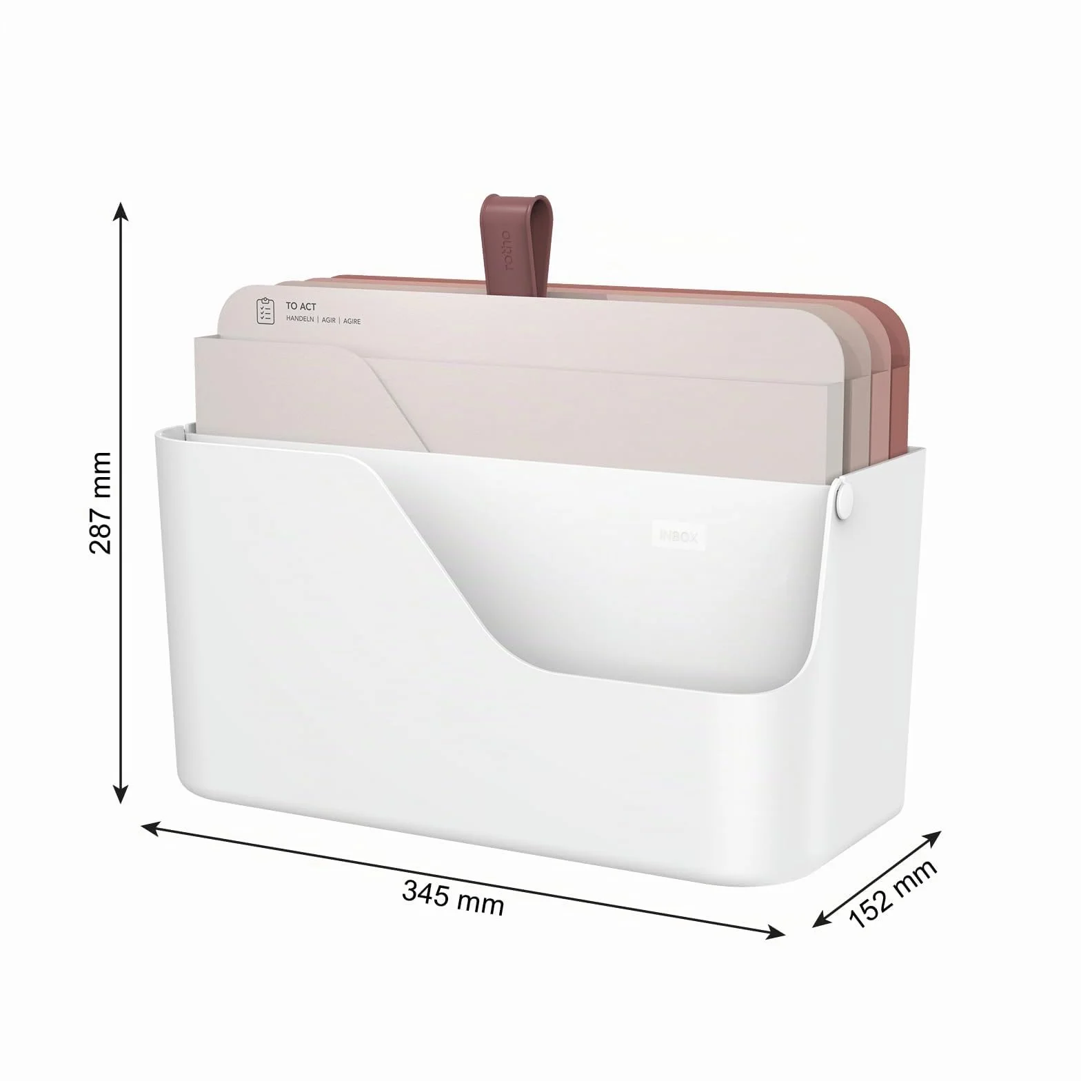 Rotho MyPaper Inbox document organiser MY PAPER Plus, plastica (PP) senza BPA, bianco/rosso, (36,4 x 16,8 x 31,7 cm)