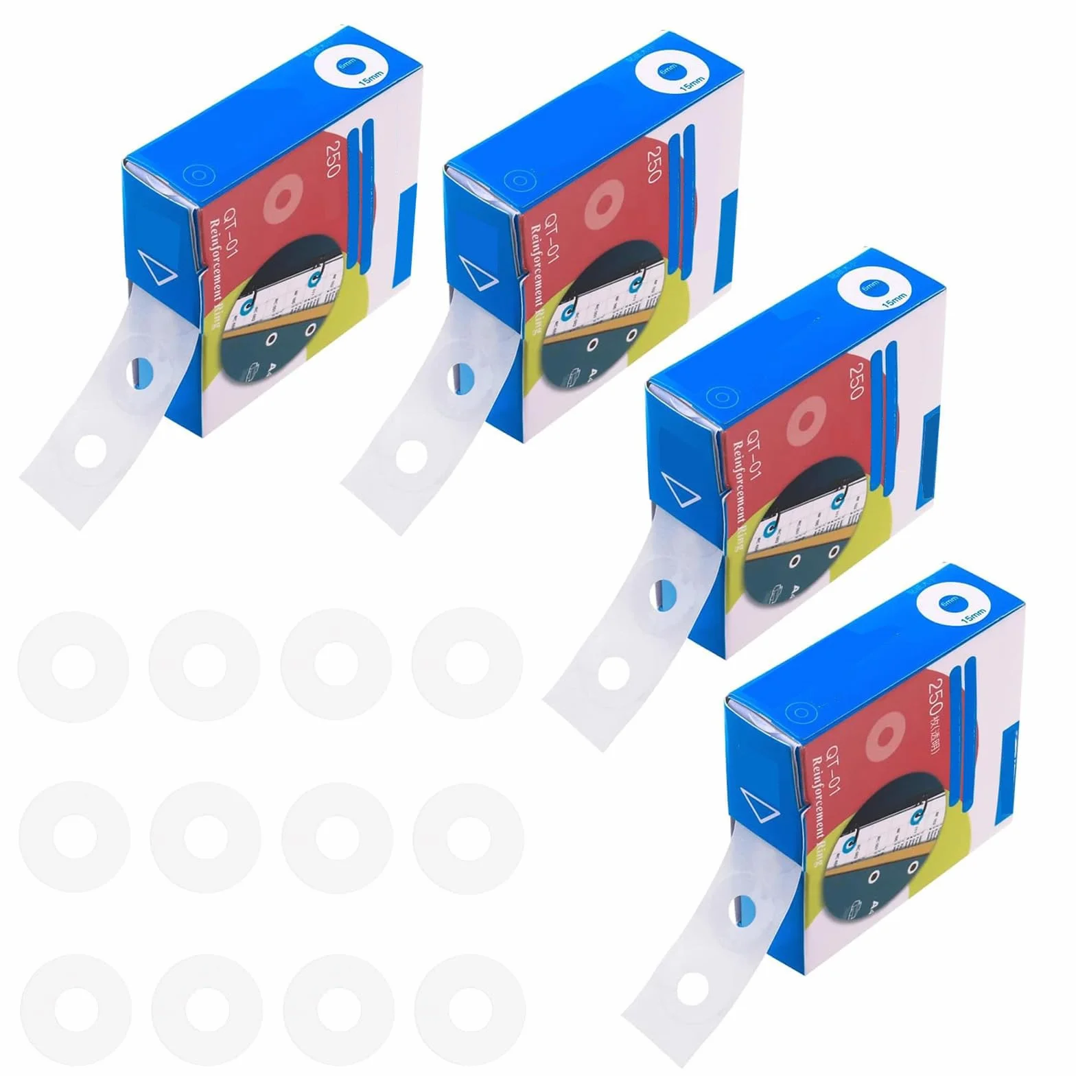 Salvabuchi Etichette Autoadesive 1000 PCS Impermeabile Rinforzo Fori Anelli per Libri a Fogli Mobili Trasparente