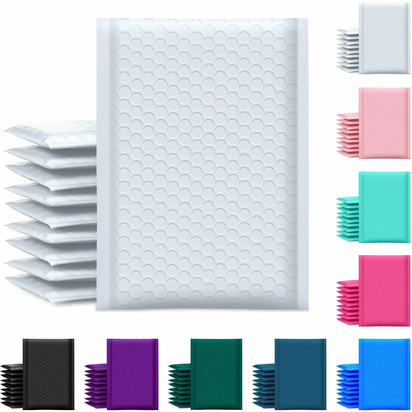 UCGOU Bubble Mailer 15 x 25 cm, confezione da 100 buste imbottite in poliestere bianche per piccole imprese, sacchetti impermeabili a bolle per la spedizione, autosigillanti, buste postali per