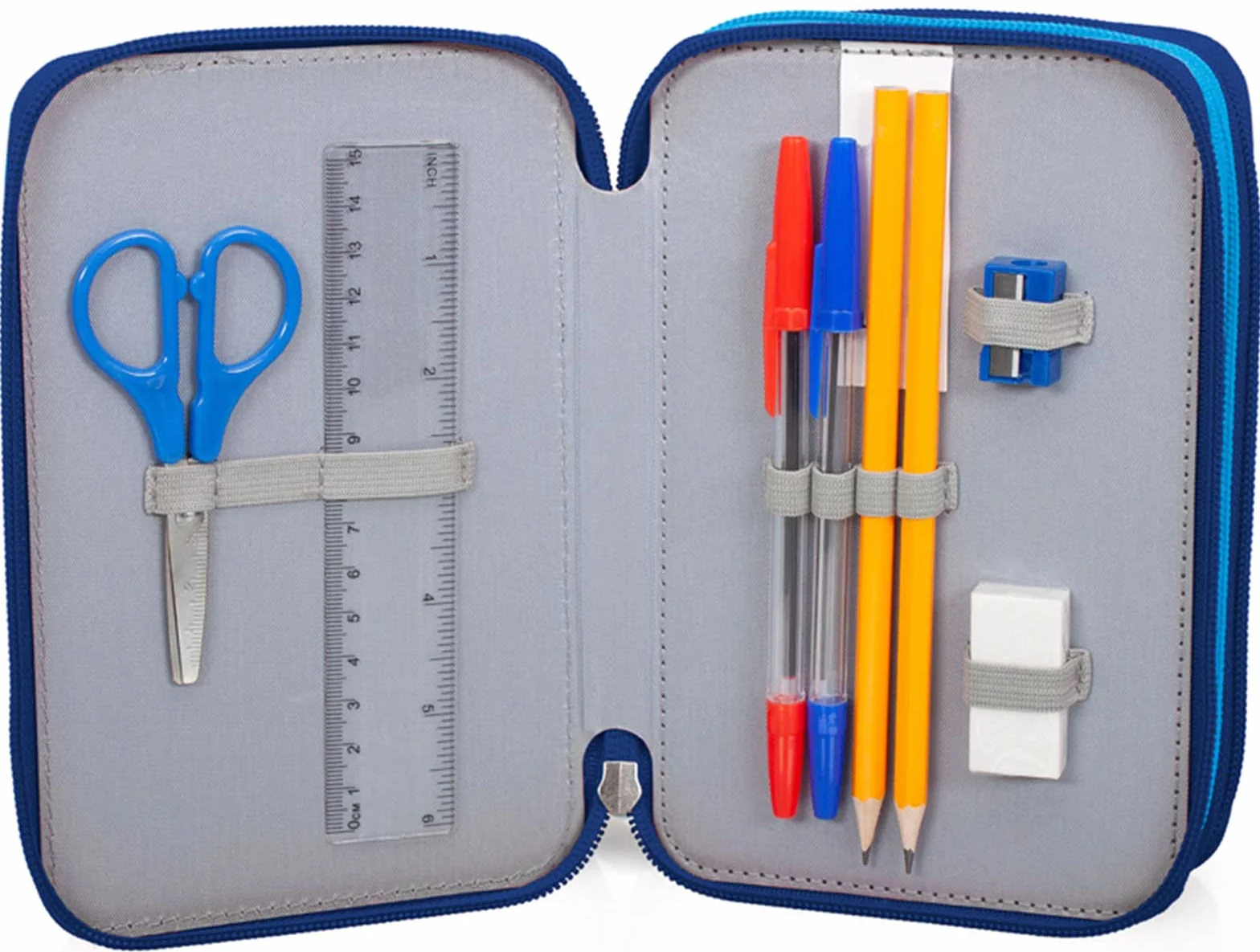 ssc napoli INACIO Astuccio Scuola Napoli Azzurri PARTENOPEI MULTISCOMPARTO 3 Zip PORTACOLORI PENNARELLI Giotto CM.20X13X6-99324