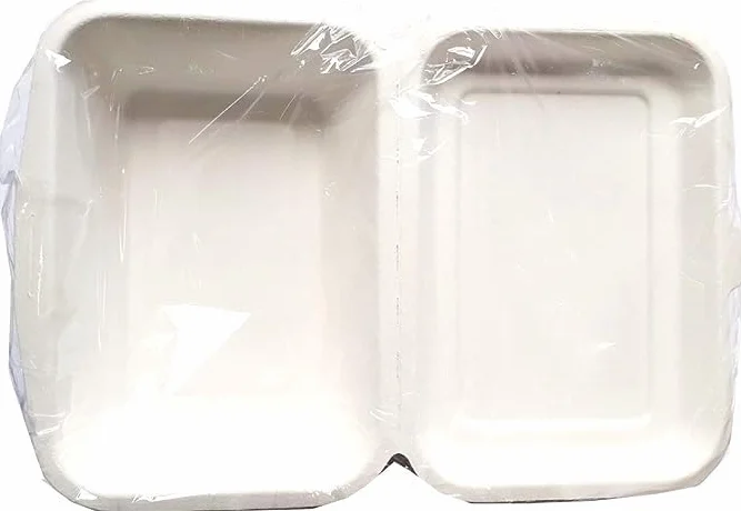 Generico 50 vaschette 600 ml da asporto 1 scomparto box compostabile 19 x 13,5 x h 6,5 cm
