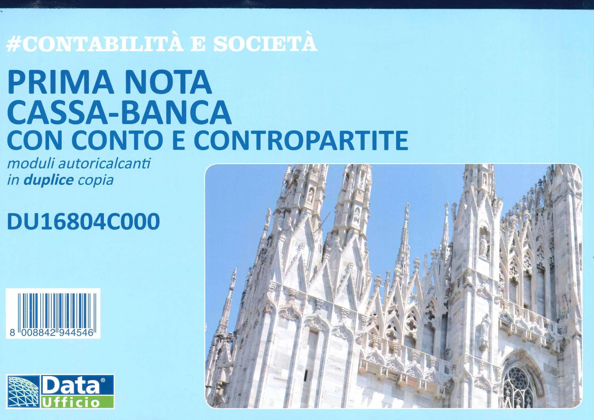 CONTABILITA' E SOCIETA' PRIMA NOTA CASSA BANCA CON CONTO E CONTROPARTITE MODULI AUTORICALCANTI DUPLICE COPIA A4 29.7X21