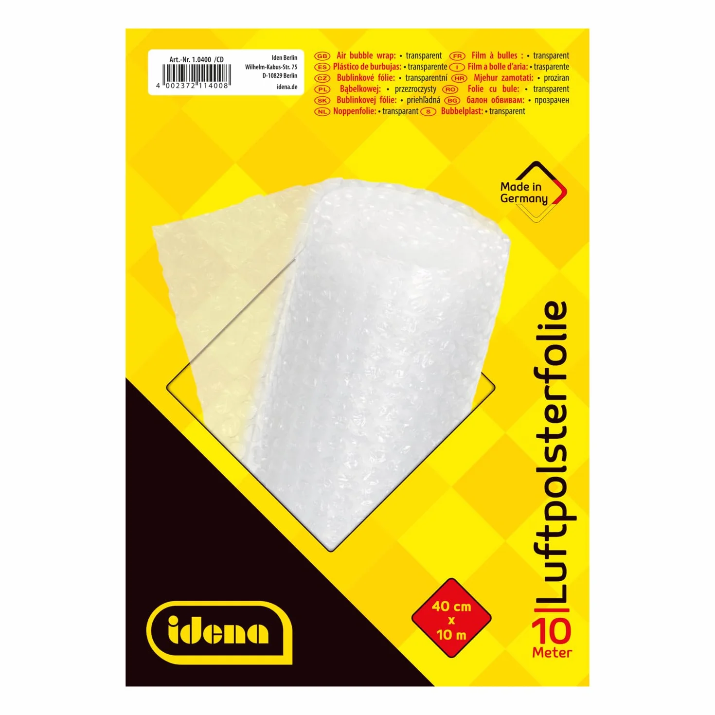 Idena Pluriball per spedizioni 40 cm x 10 m 70 µ trasparente