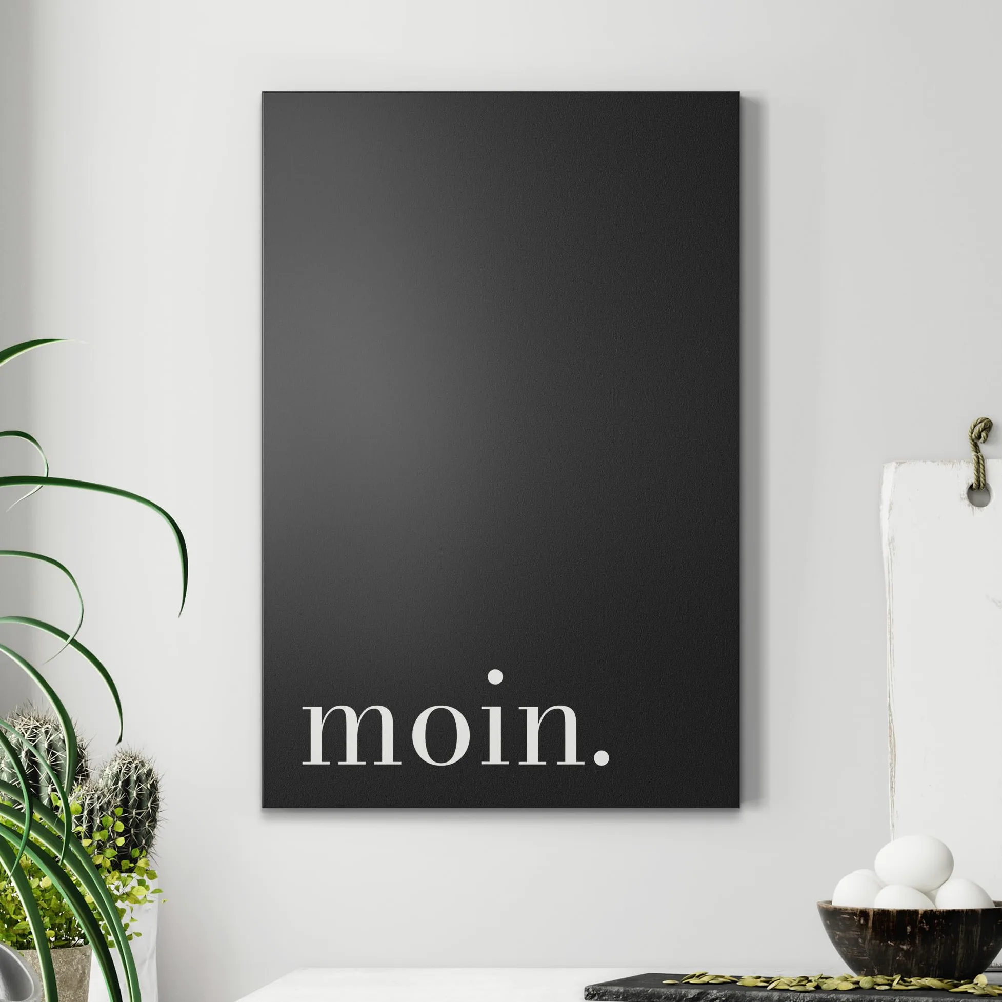 DEQORI Lavagna magnetica con stampa UV, motivo "Moin – Scritta | Design rettangolare 40 x 60 cm | Lavagna in metallo a gesso scrivibile – Decorazione da parete per cucina, corridoio, cameretta dei